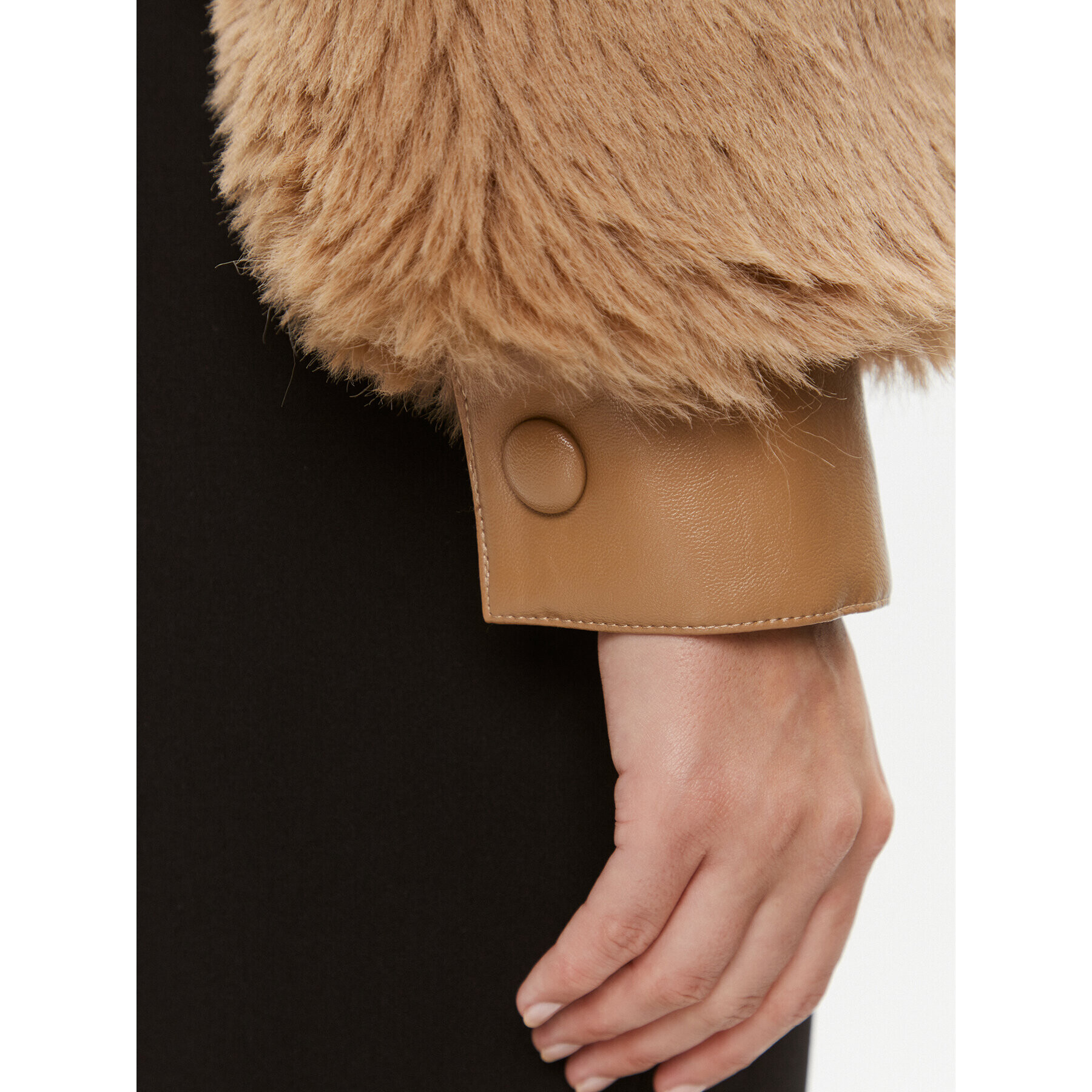 TWINSET Кожено палто 232TT2021 Кафяв Regular Fit - Pepit.bg