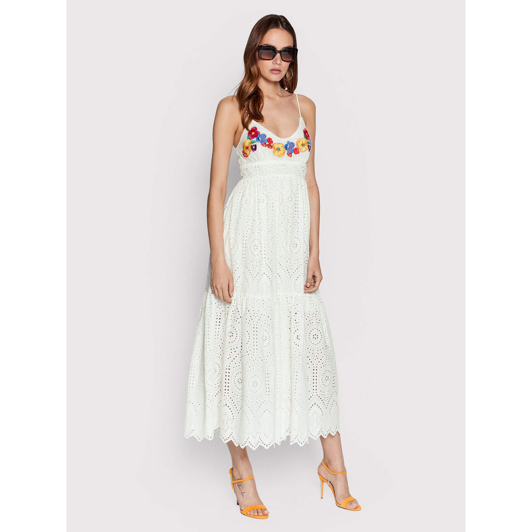 TWINSET Лятна рокля 221TT2250 Бял Loose Fit - Pepit.bg