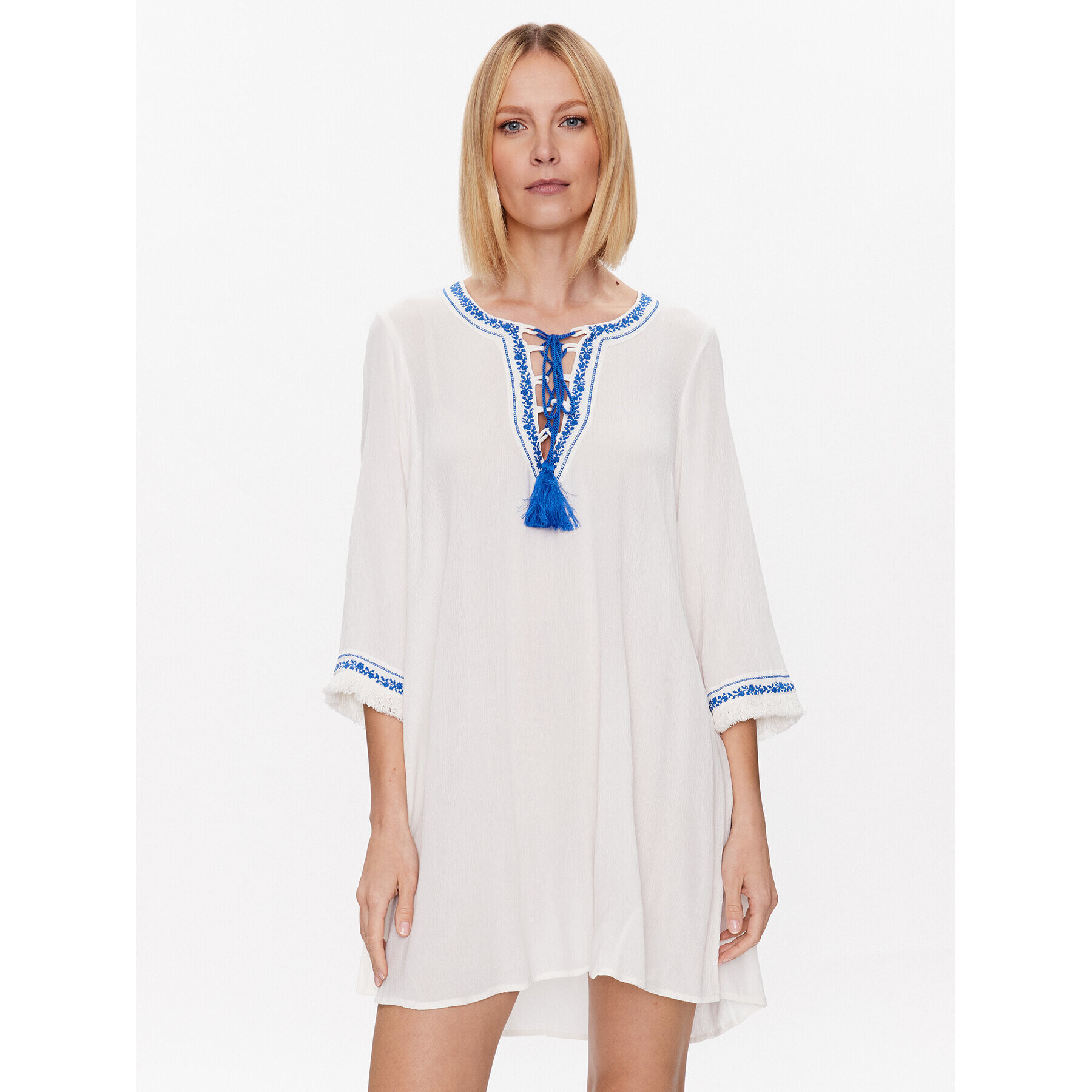 TWINSET Лятна рокля 231LM2TAA Бял Regular Fit - Pepit.bg
