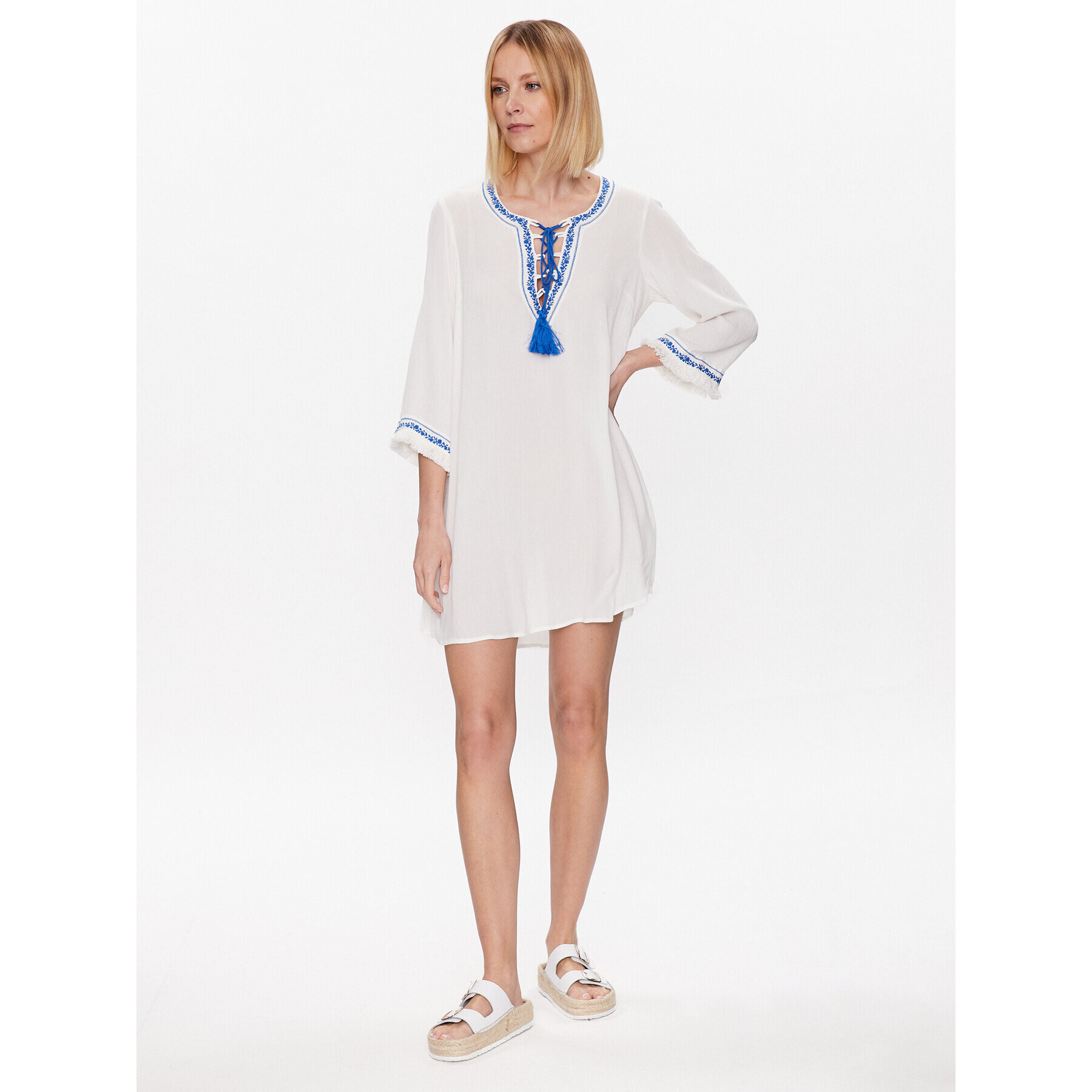 TWINSET Лятна рокля 231LM2TAA Бял Regular Fit - Pepit.bg
