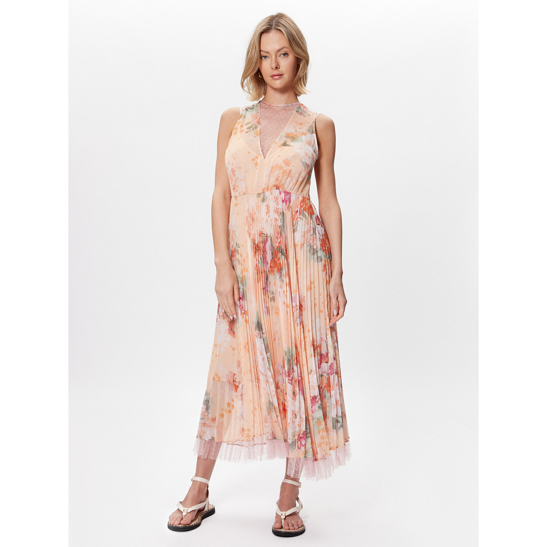 TWINSET Лятна рокля 231TP2730 Оранжев Regular Fit - Pepit.bg