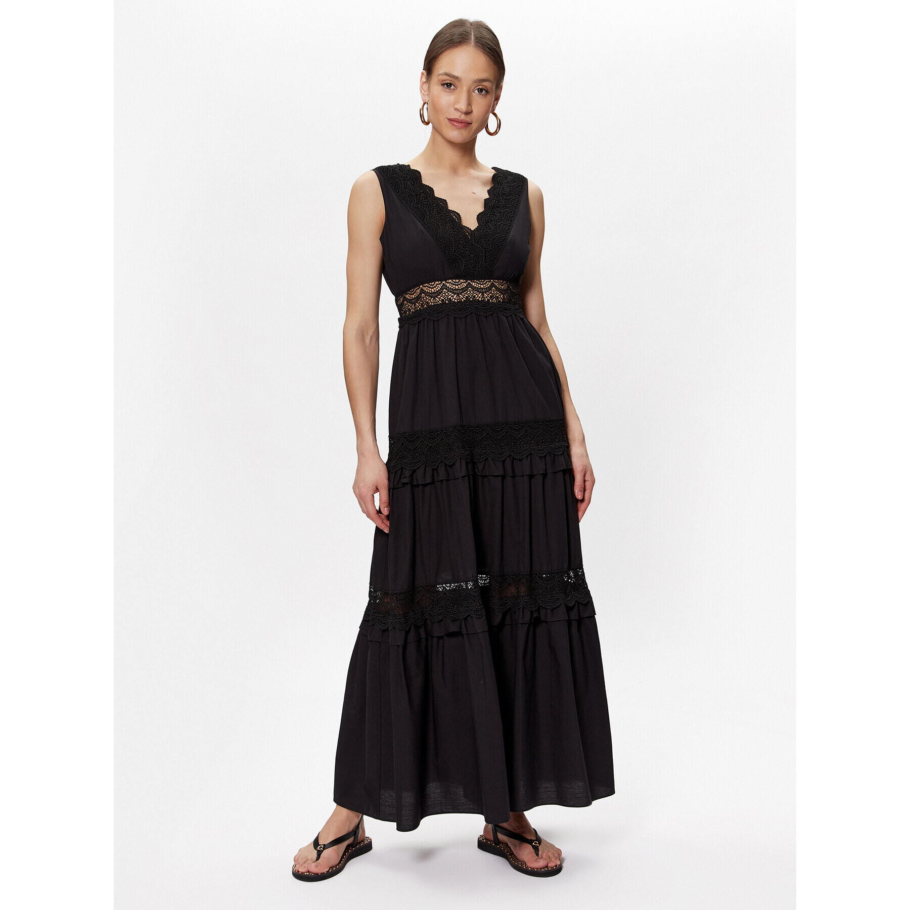 TWINSET Лятна рокля 231TT2150 Черен Regular Fit - Pepit.bg