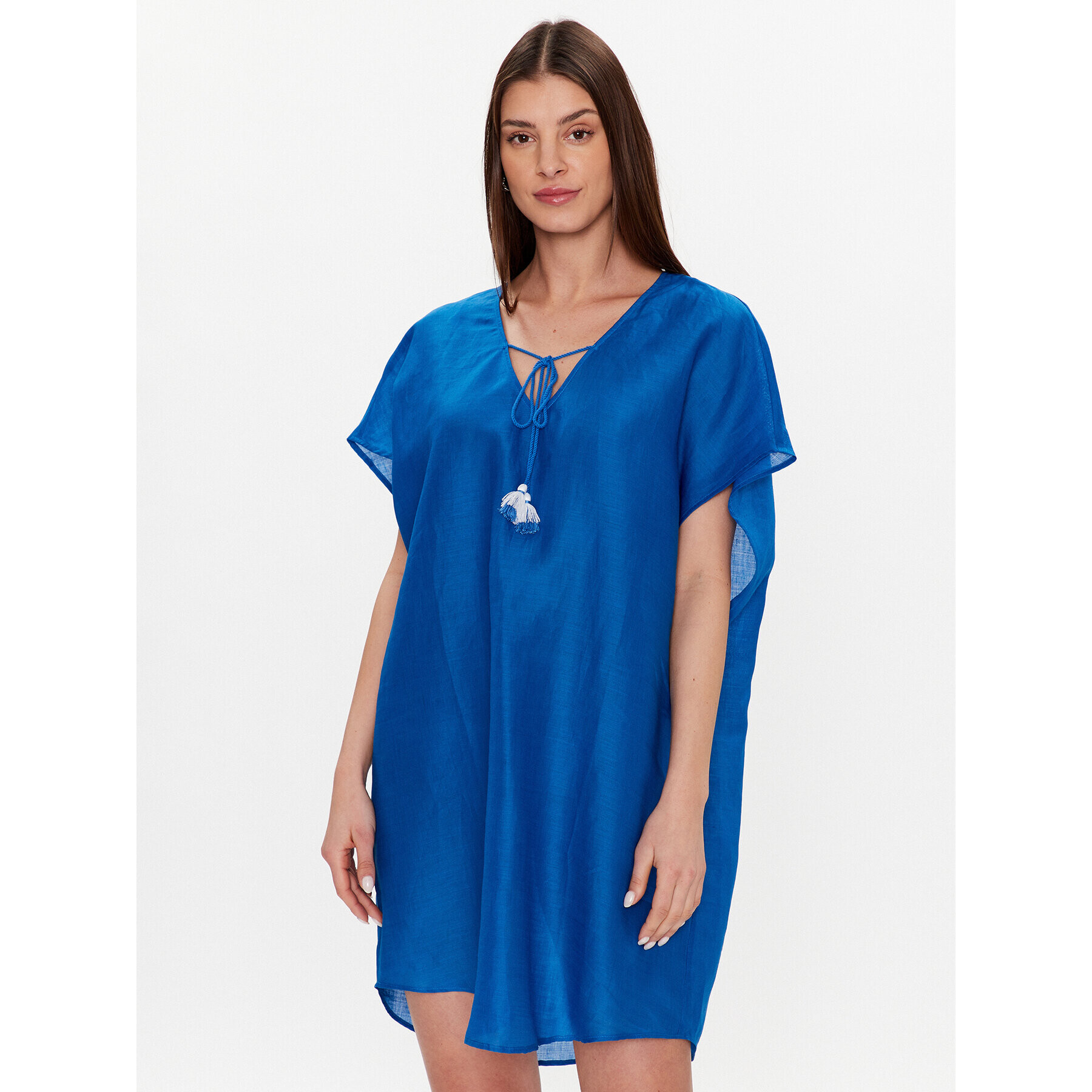 TWINSET Плажна рокля 231LM2MAA Син Relaxed Fit - Pepit.bg