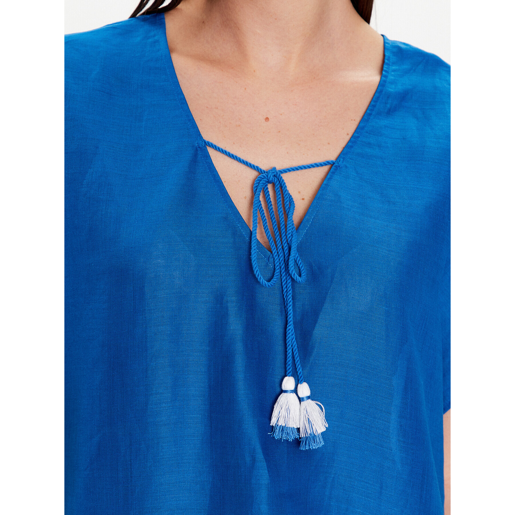 TWINSET Плажна рокля 231LM2MAA Син Relaxed Fit - Pepit.bg