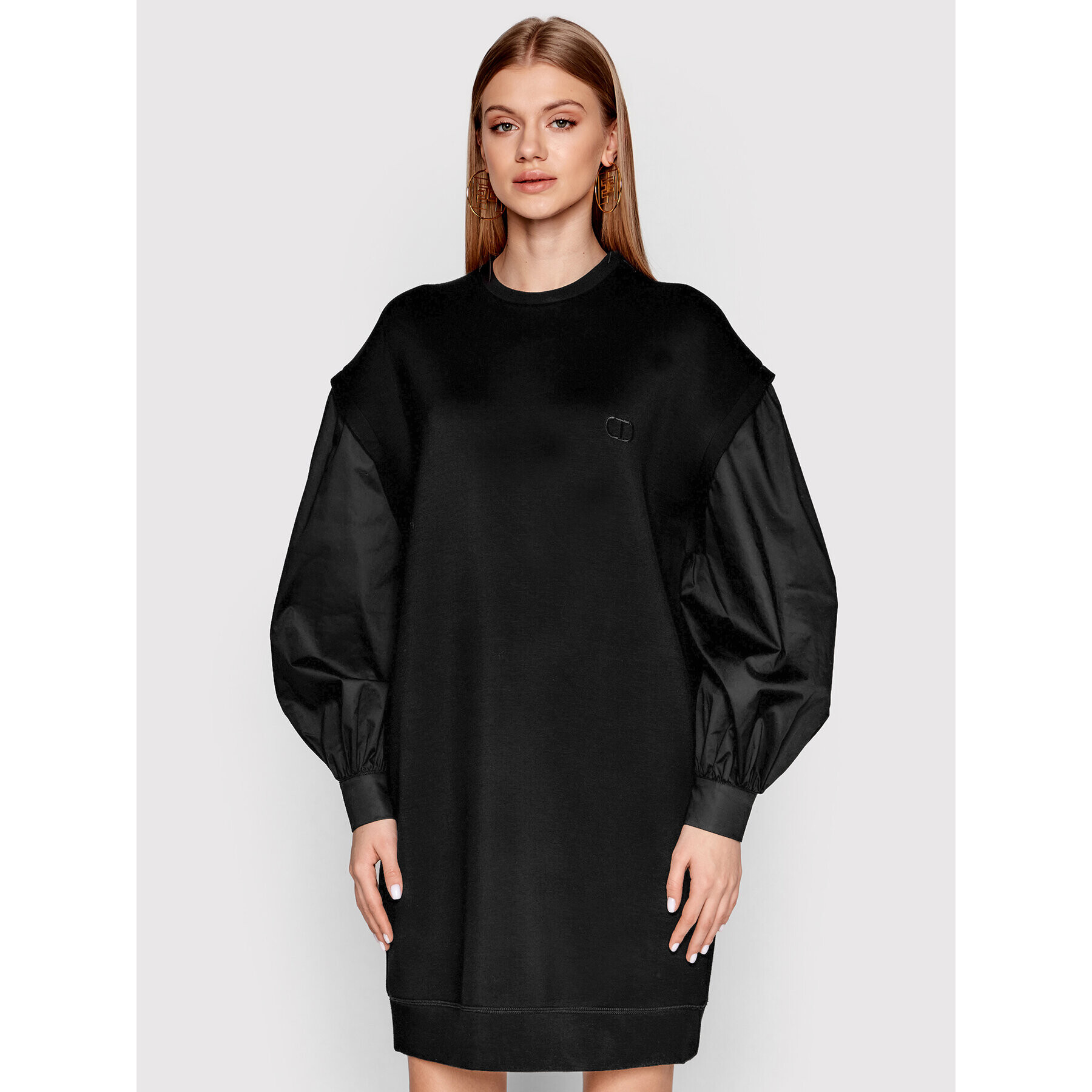 TWINSET Плетена рокля 221TP2360 Черен Relaxed Fit - Pepit.bg