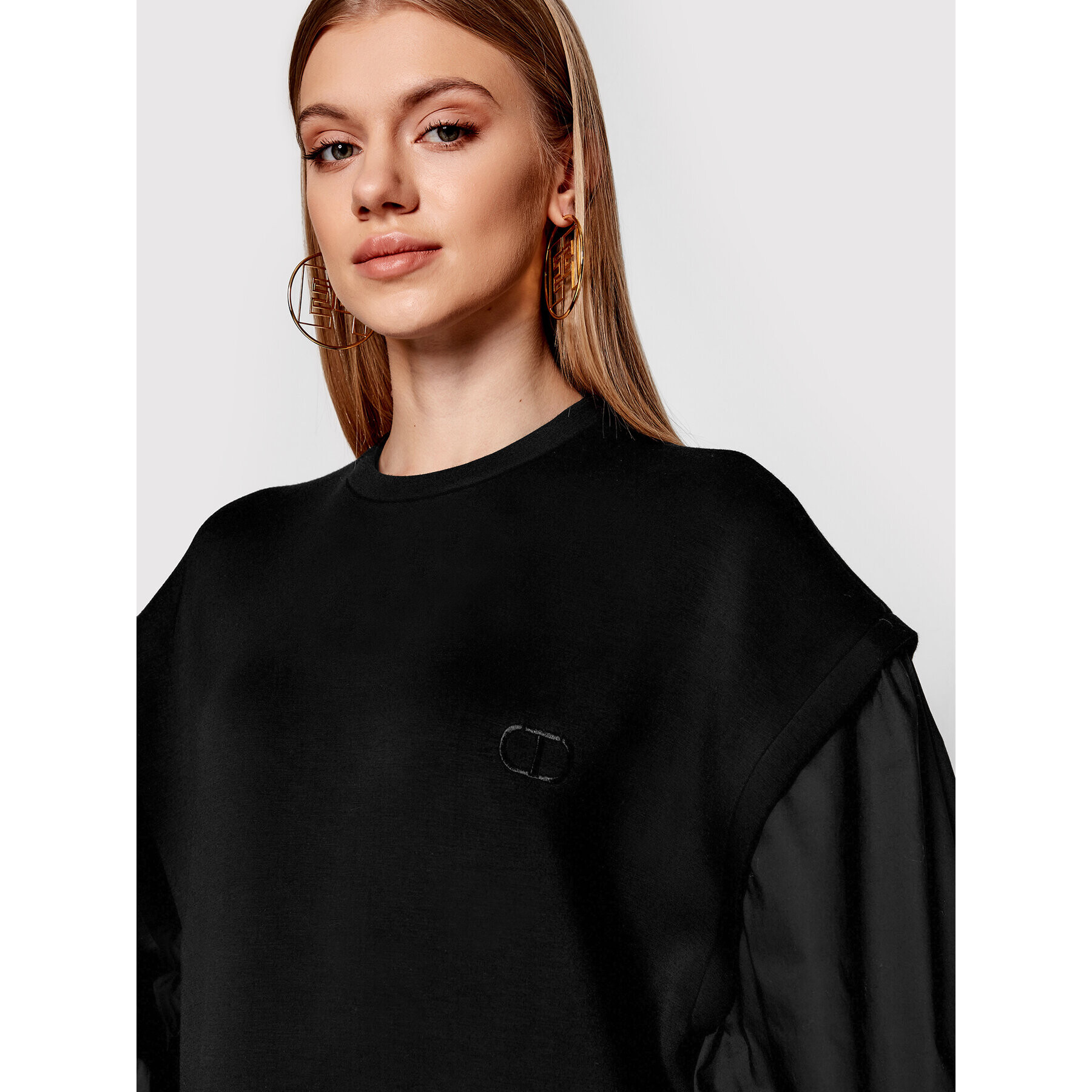 TWINSET Плетена рокля 221TP2360 Черен Relaxed Fit - Pepit.bg