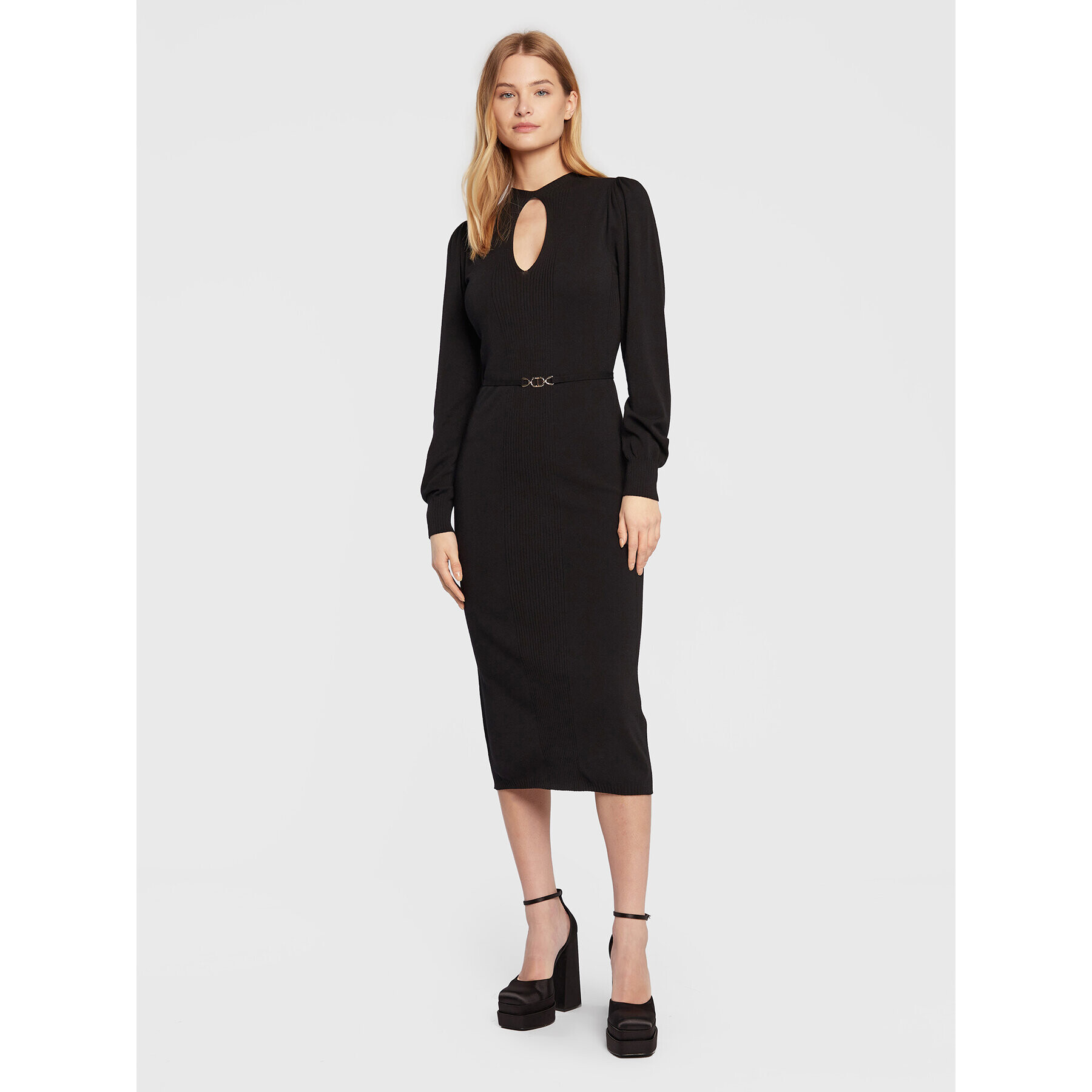 TWINSET Плетена рокля 222TT3192 Черен Regular Fit - Pepit.bg