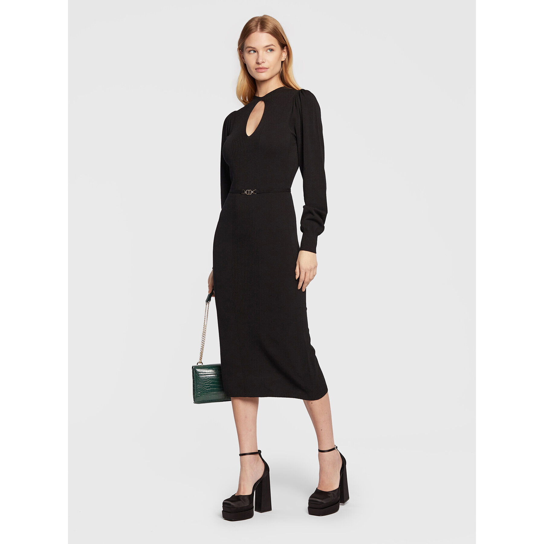 TWINSET Плетена рокля 222TT3192 Черен Regular Fit - Pepit.bg