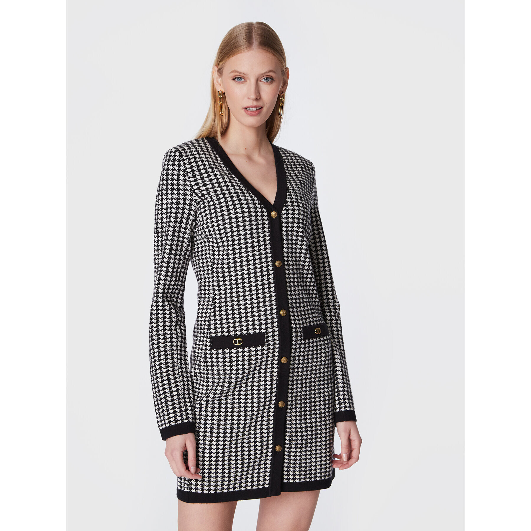 TWINSET Плетена рокля 222TT3303 Черен Regular Fit - Pepit.bg