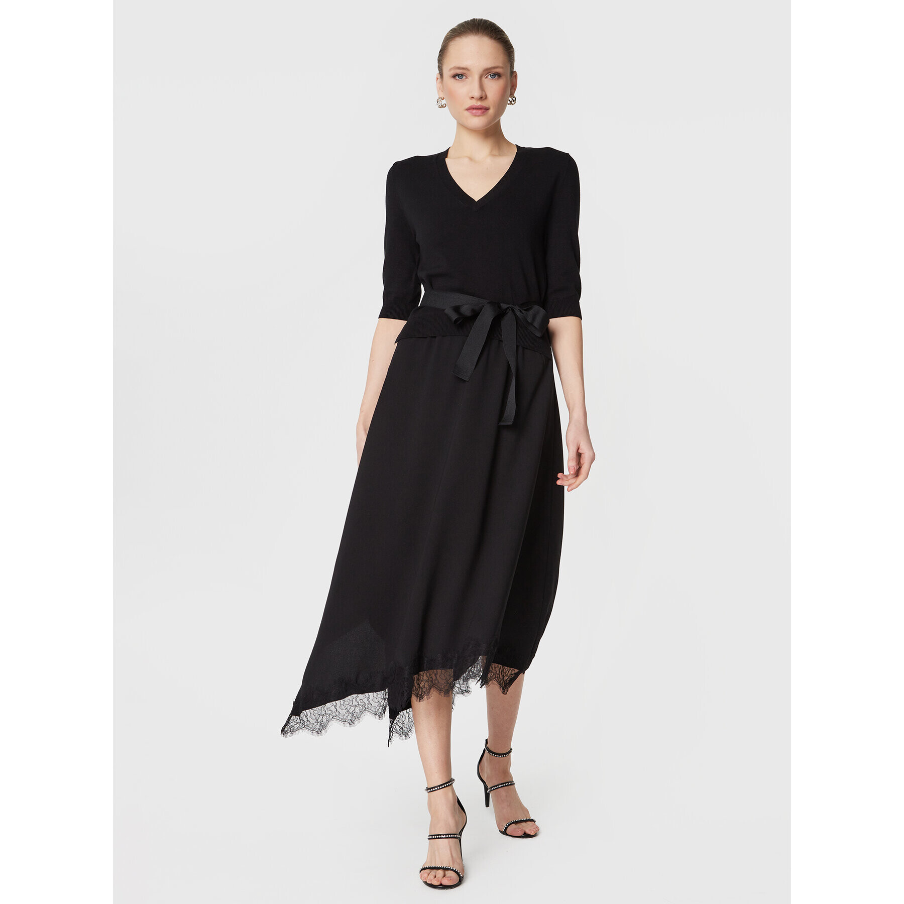 TWINSET Плетена рокля 231TP3251 Черен Regular Fit - Pepit.bg