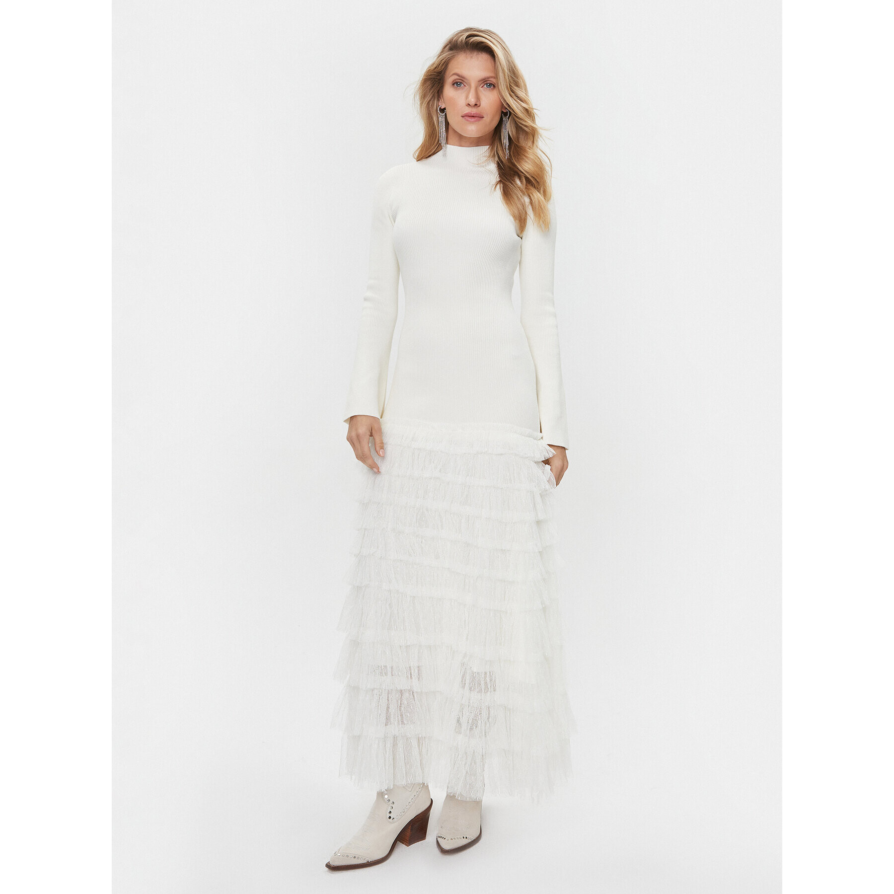 TWINSET Плетена рокля 232TP3050 Екрю Regular Fit - Pepit.bg