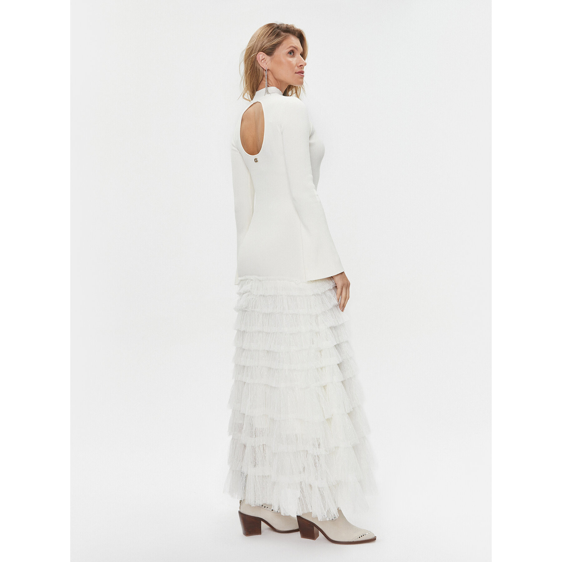 TWINSET Плетена рокля 232TP3050 Екрю Regular Fit - Pepit.bg