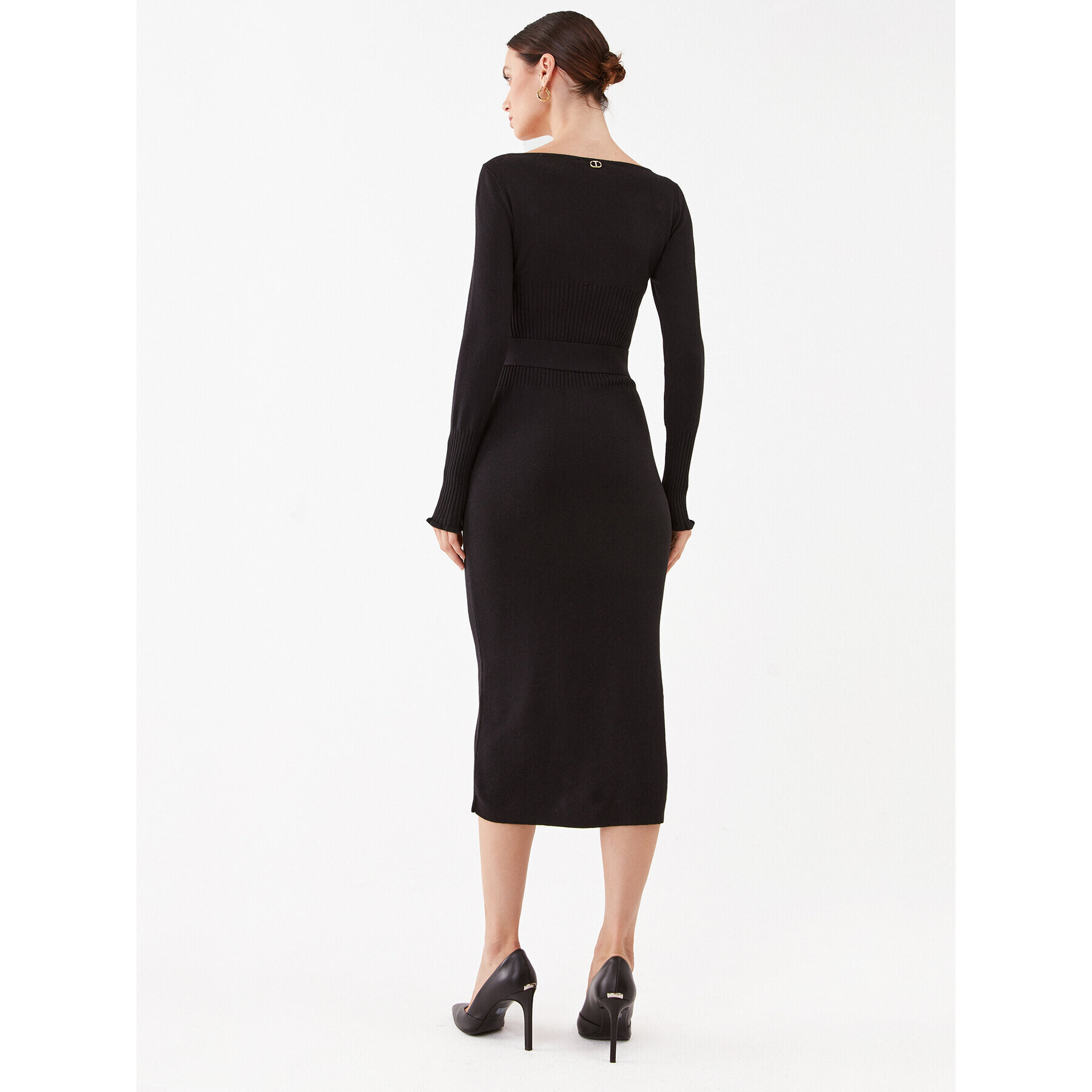 TWINSET Плетена рокля 232TP3292 Черен Slim Fit - Pepit.bg