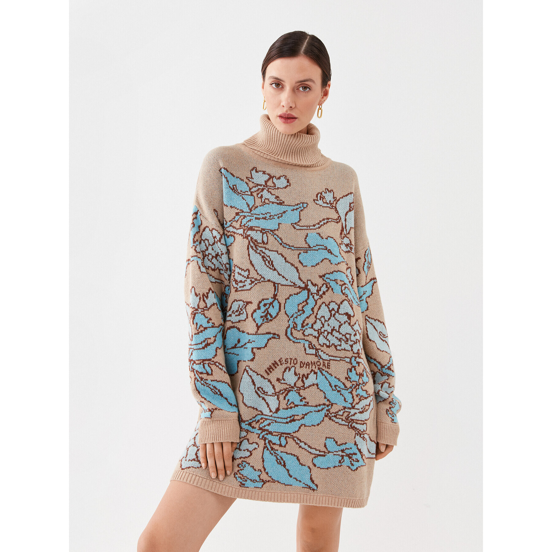TWINSET Плетена рокля 232TP3650 Бежов Regular Fit - Pepit.bg