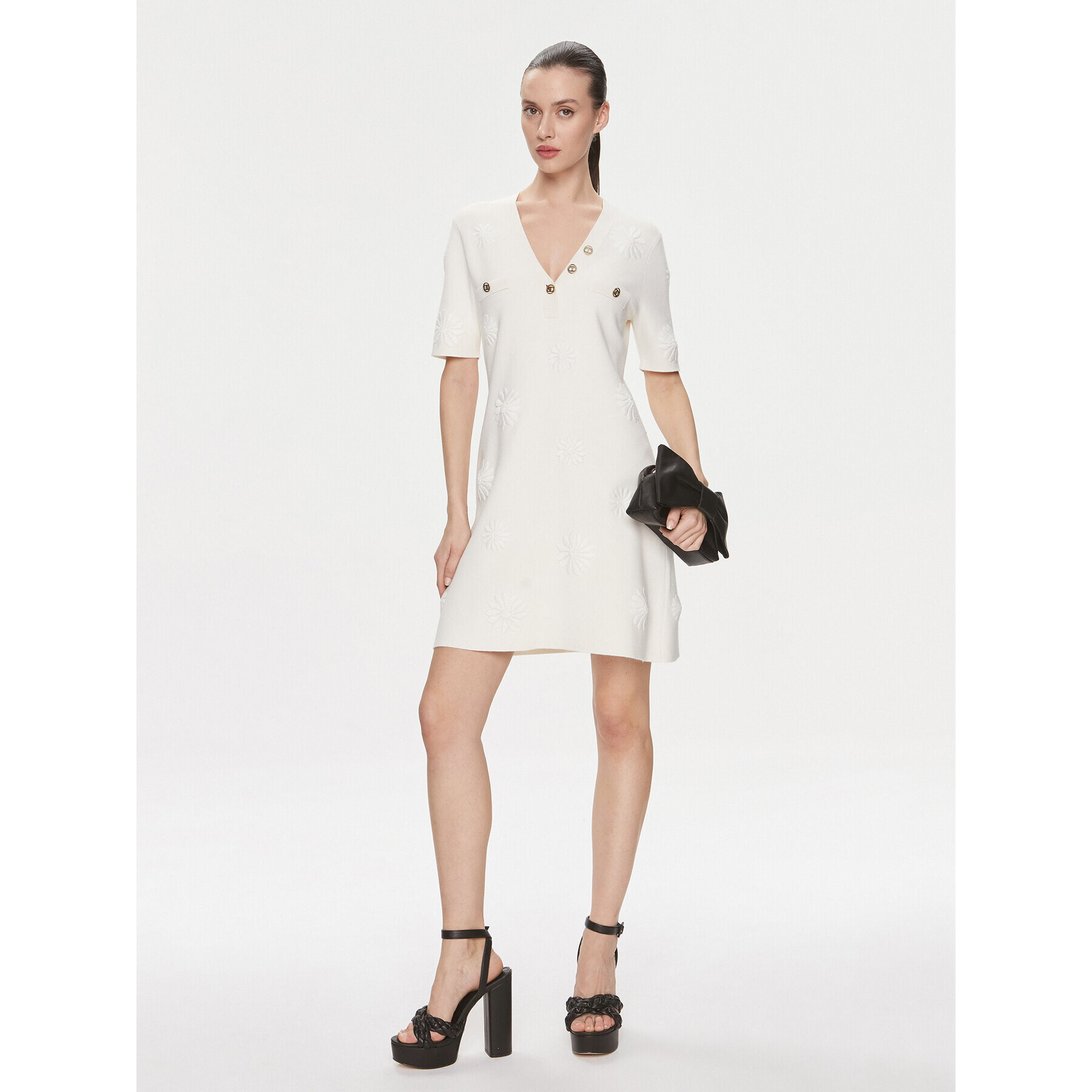 TWINSET Плетена рокля 241TP3095 Екрю Regular Fit - Pepit.bg