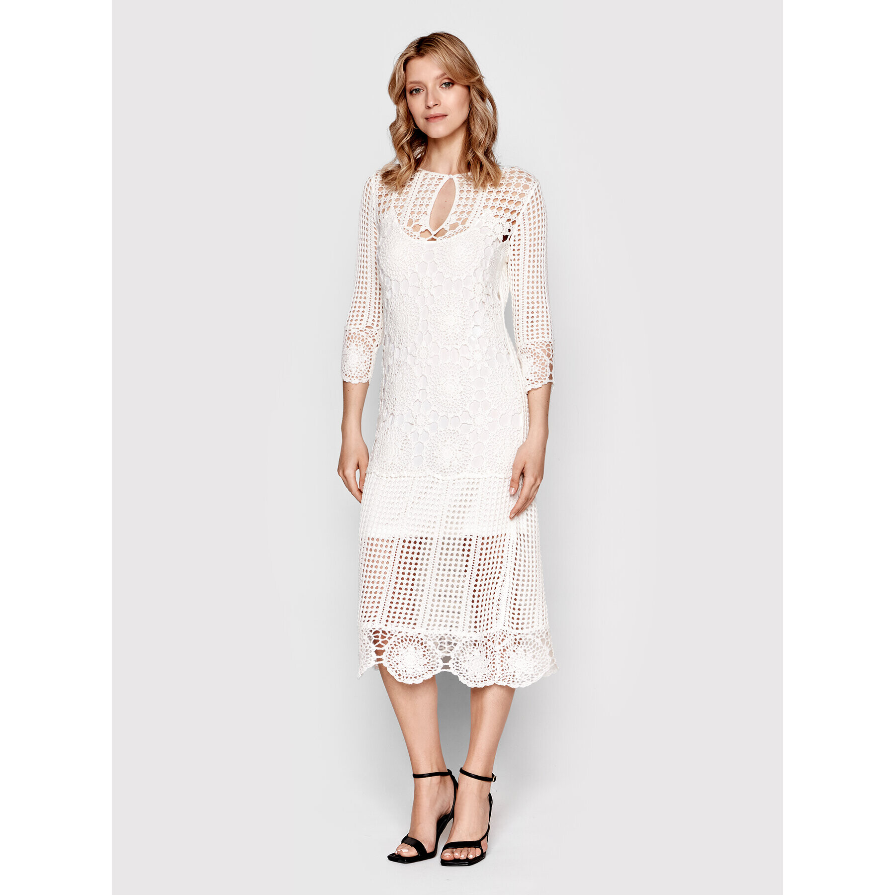 TWINSET Плетена рокля 221AT3041 Бял Regular Fit - Pepit.bg