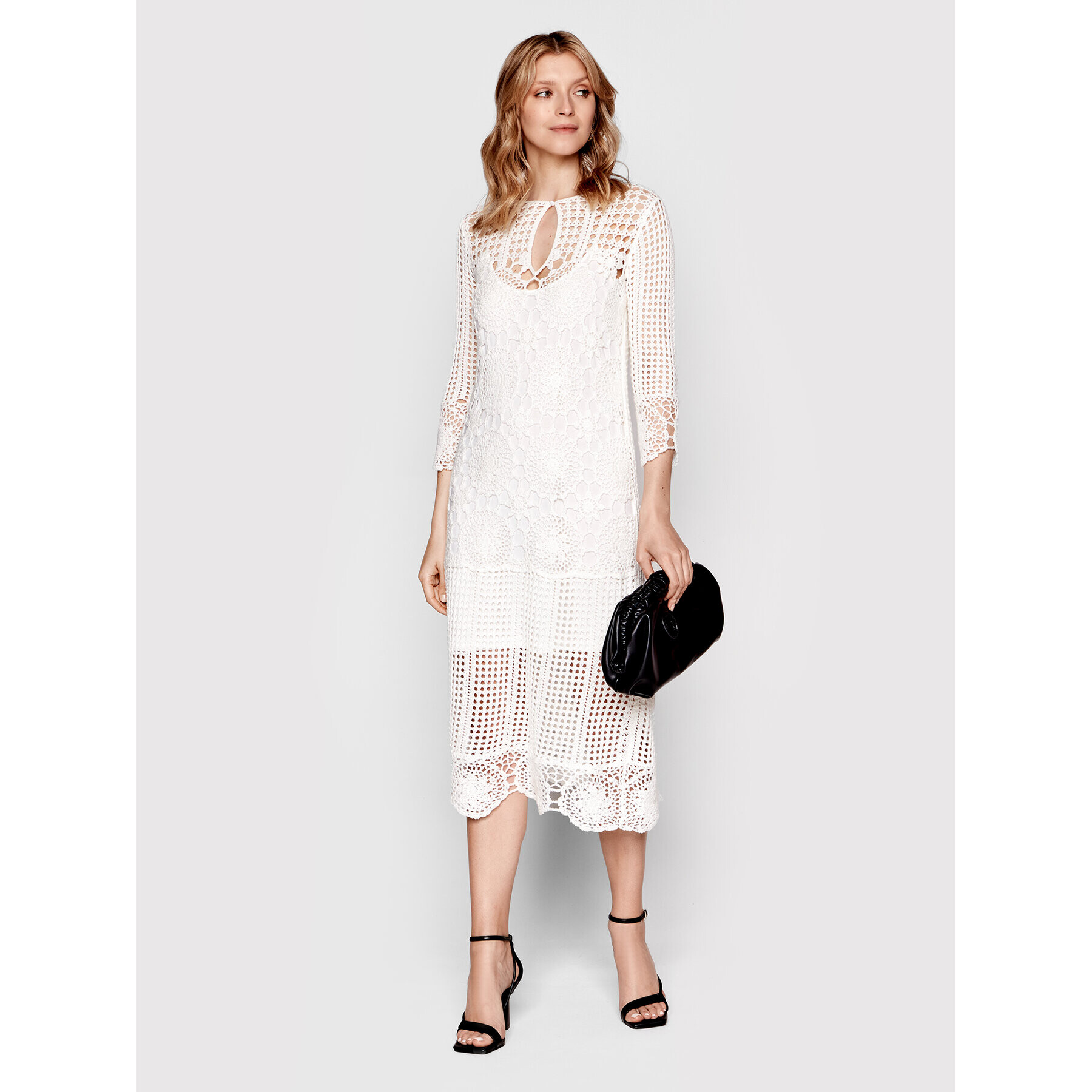 TWINSET Плетена рокля 221AT3041 Бял Regular Fit - Pepit.bg
