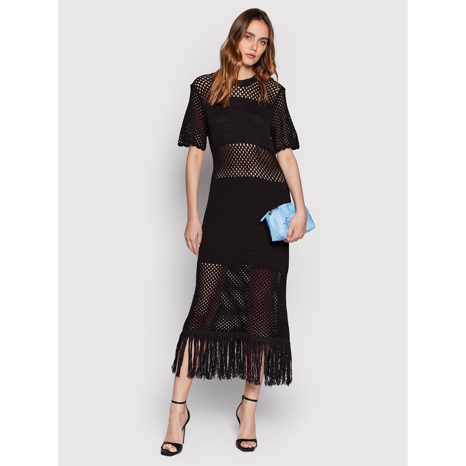 TWINSET Плетена рокля 221TT3021 Черен Straight Fit - Pepit.bg