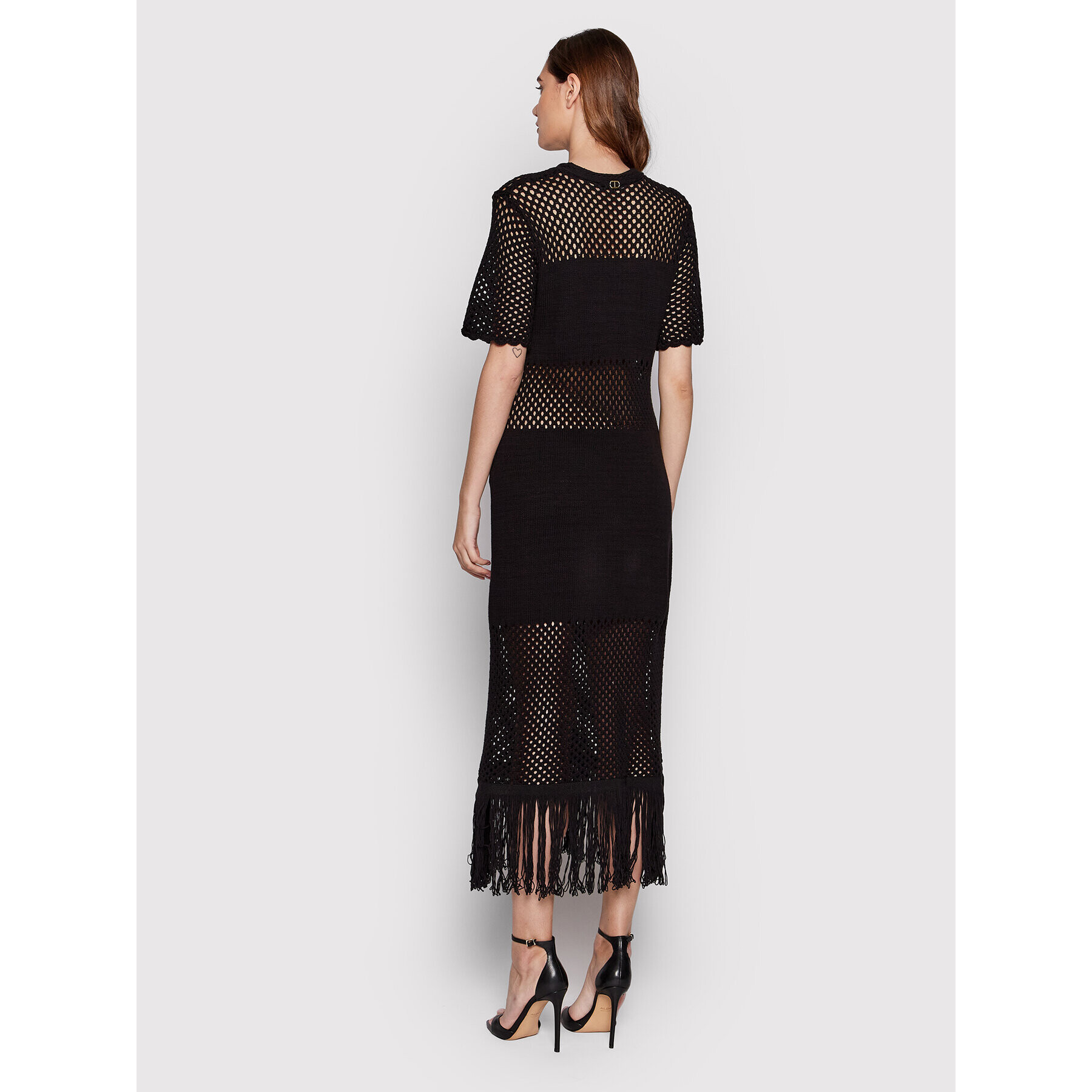 TWINSET Плетена рокля 221TT3021 Черен Straight Fit - Pepit.bg