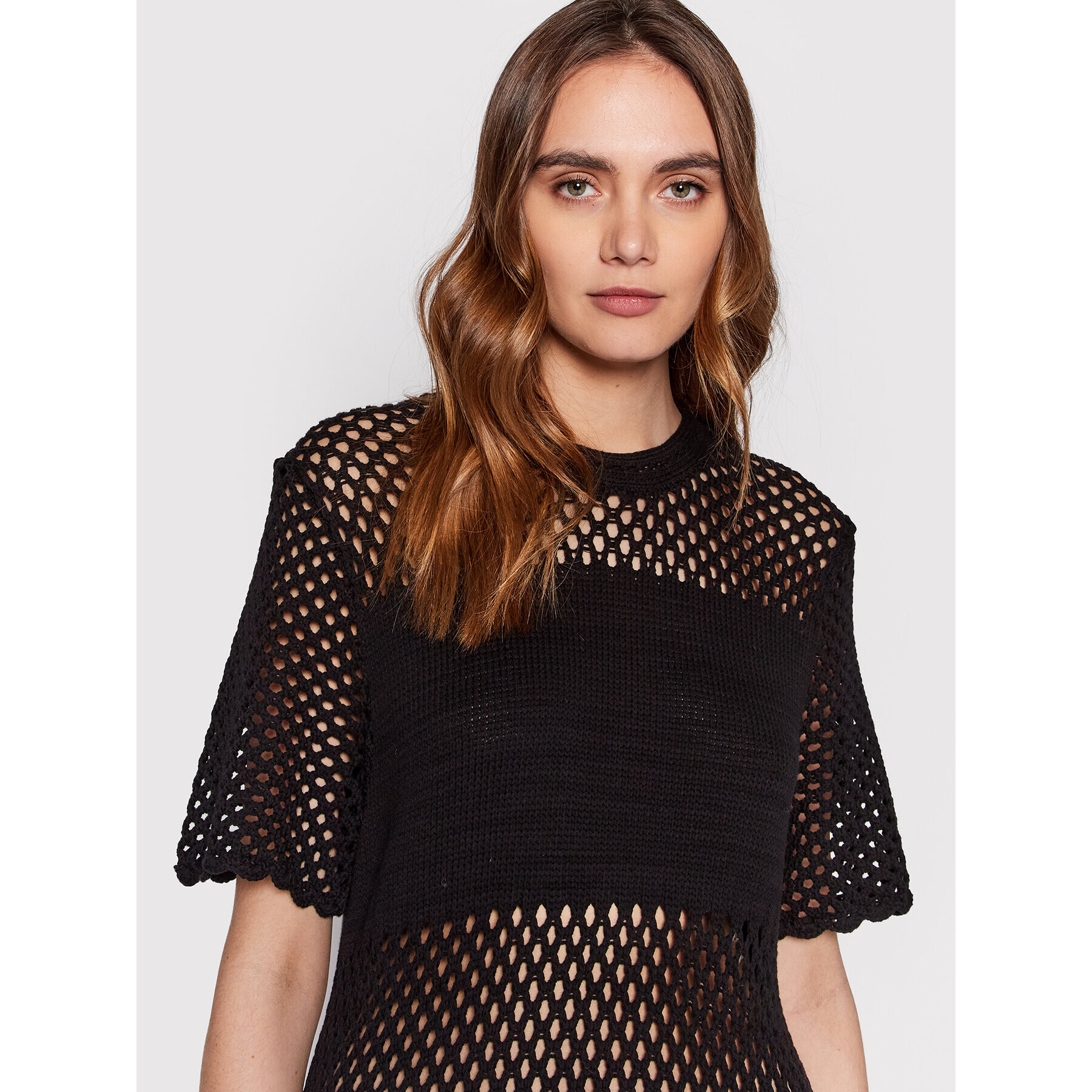 TWINSET Плетена рокля 221TT3021 Черен Straight Fit - Pepit.bg