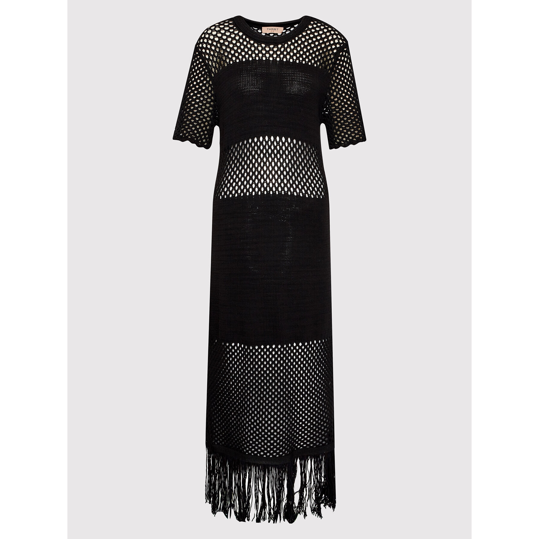TWINSET Плетена рокля 221TT3021 Черен Straight Fit - Pepit.bg