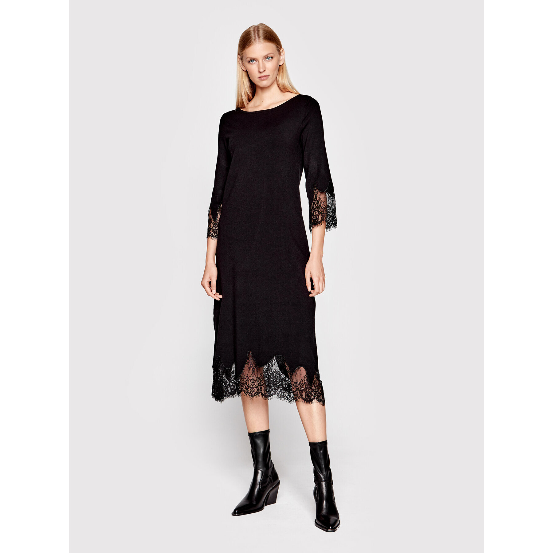 TWINSET Плетена рокля 222TP3020 Черен Regular Fit - Pepit.bg