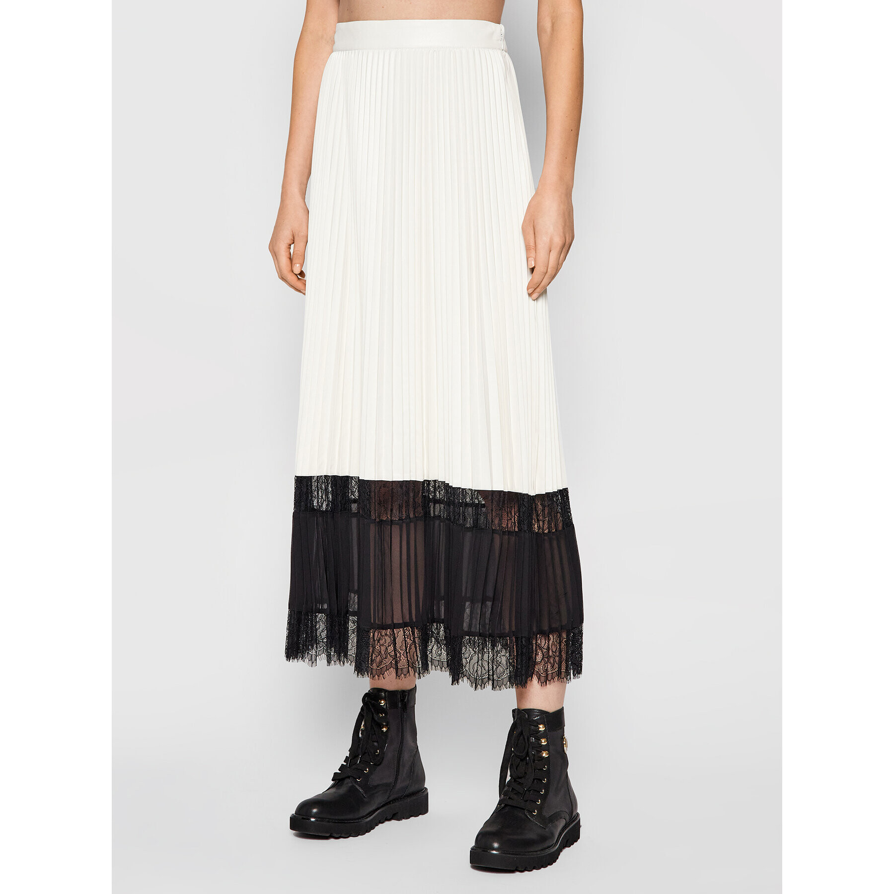 TWINSET Плисирана пола 212TP2090 Бял Regular Fit - Pepit.bg