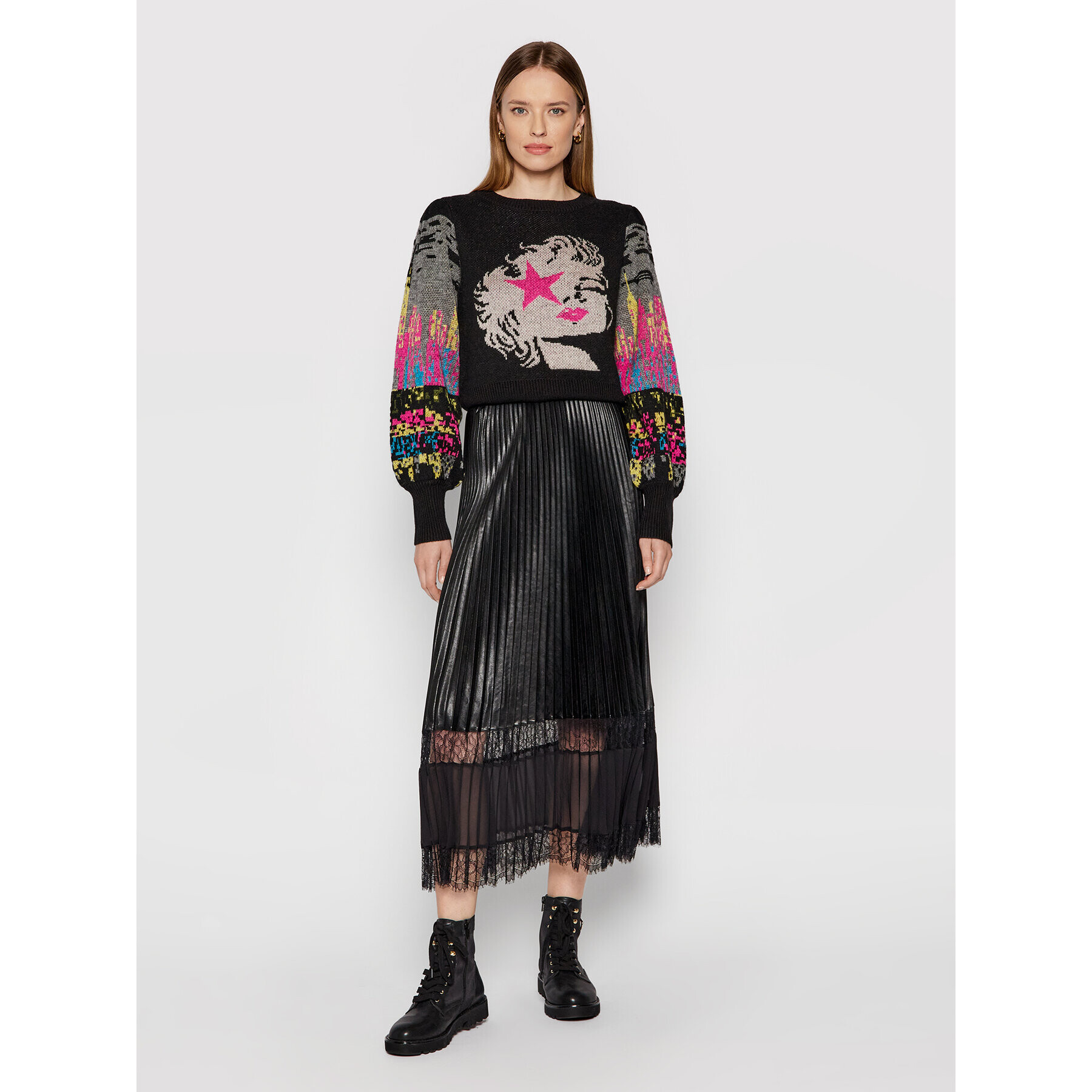 TWINSET Пола от имитация на кожа 212TP2090 Черен Regular Fit - Pepit.bg
