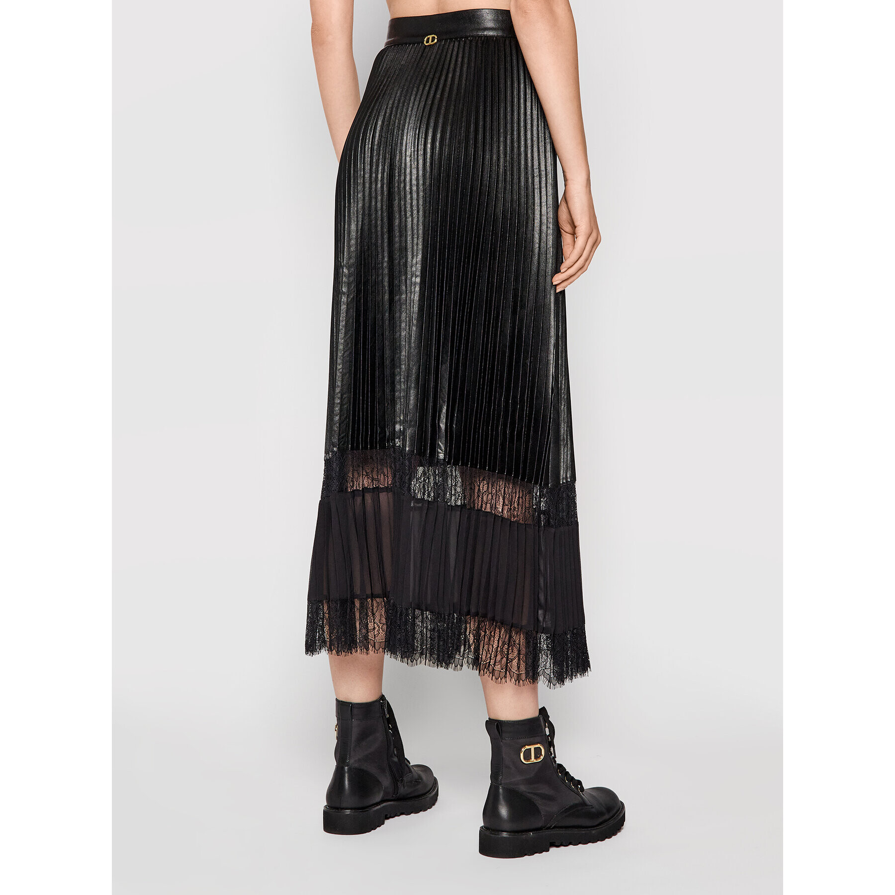 TWINSET Пола от имитация на кожа 212TP2090 Черен Regular Fit - Pepit.bg