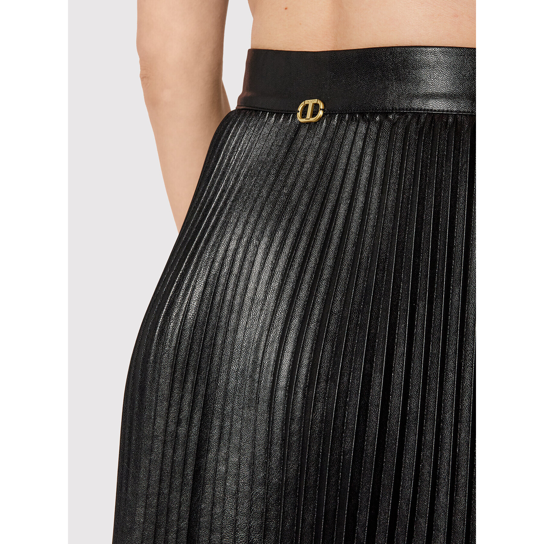 TWINSET Пола от имитация на кожа 212TP2090 Черен Regular Fit - Pepit.bg