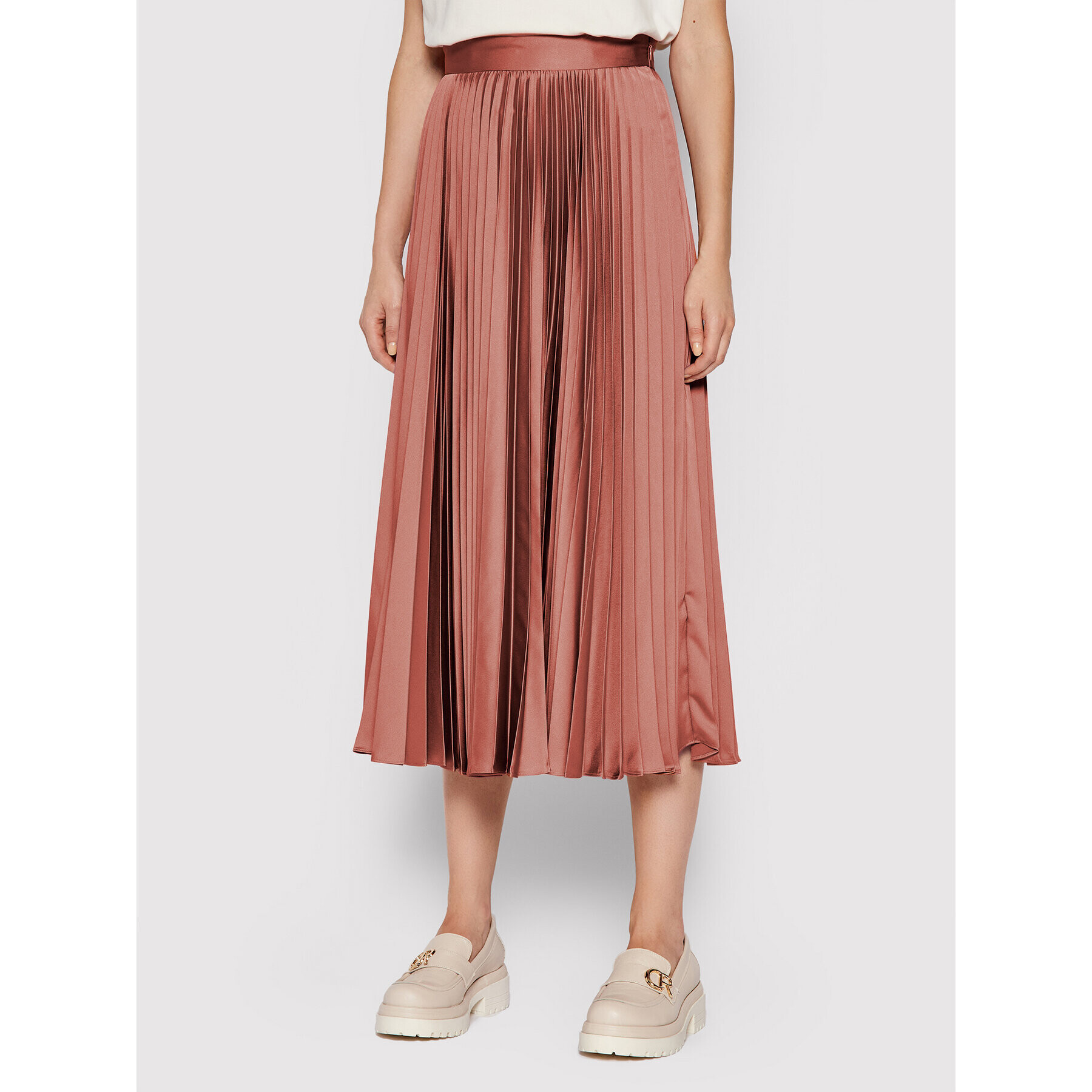 TWINSET Плисирана пола 212TP2441 Розов Regular Fit - Pepit.bg