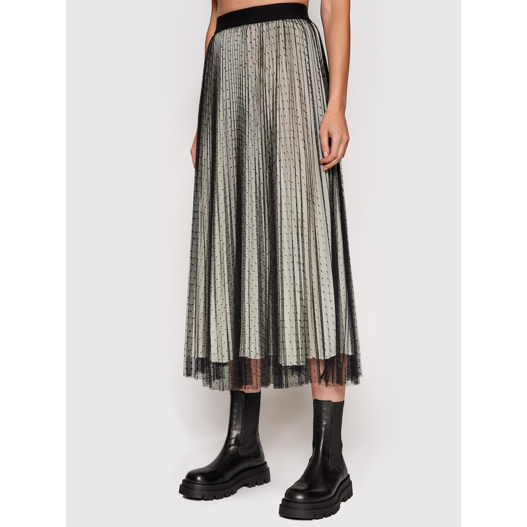 TWINSET Плисирана пола 212TT2060 Черен Regular Fit - Pepit.bg