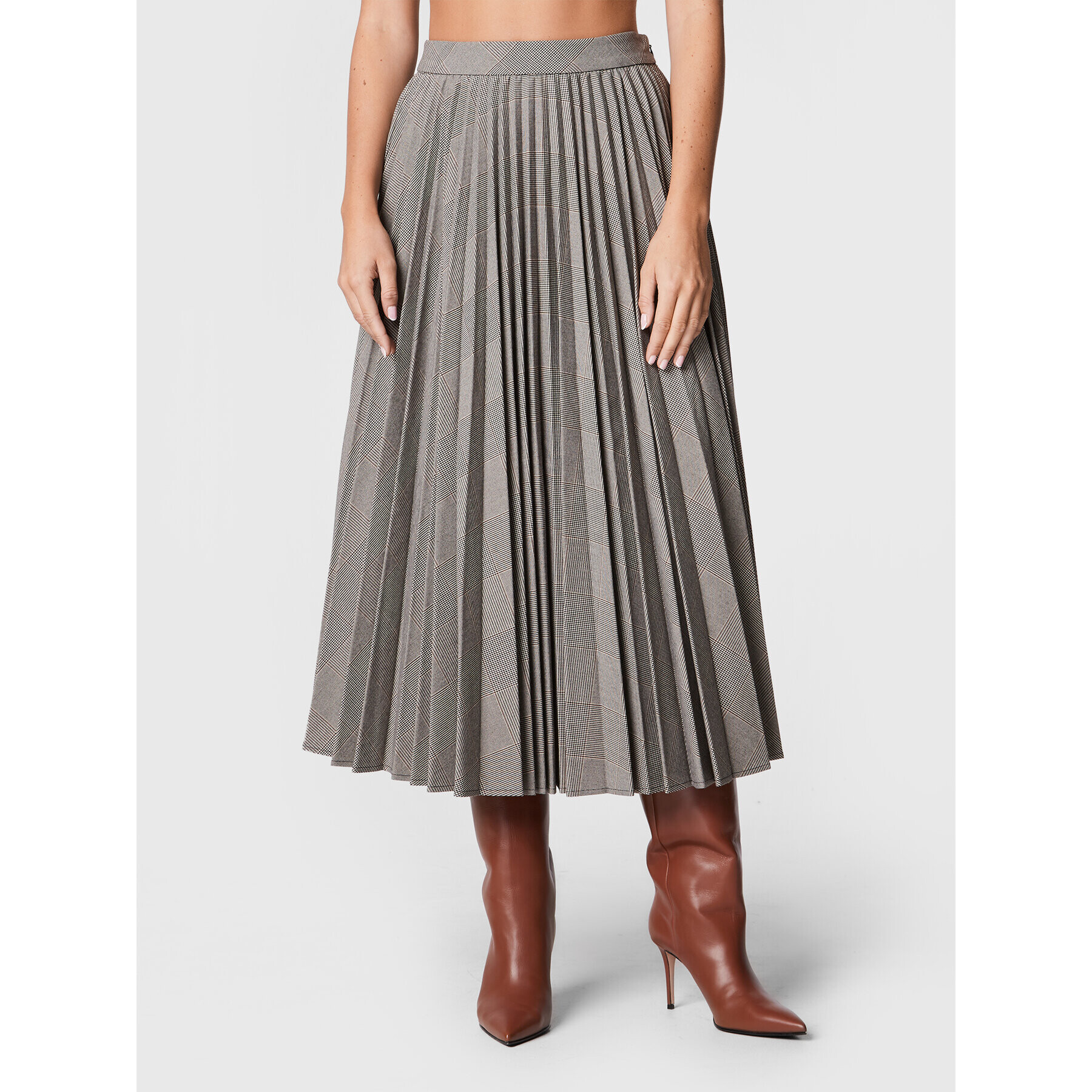 TWINSET Плисирана пола 222TP250E Сив Regular Fit - Pepit.bg