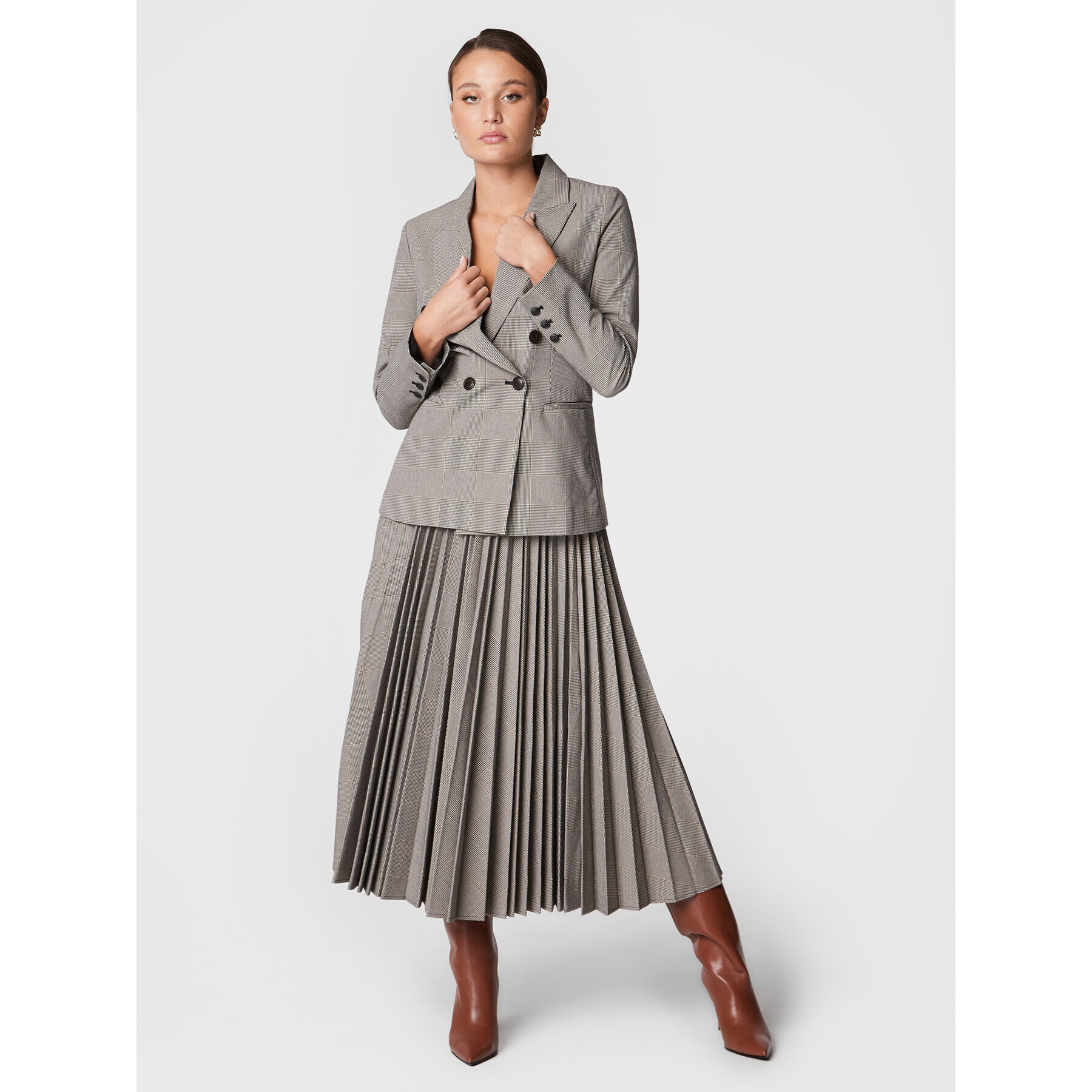 TWINSET Плисирана пола 222TP250E Сив Regular Fit - Pepit.bg