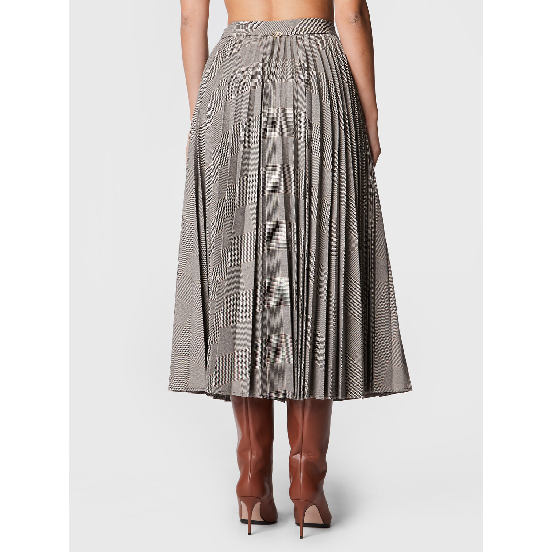 TWINSET Плисирана пола 222TP250E Сив Regular Fit - Pepit.bg