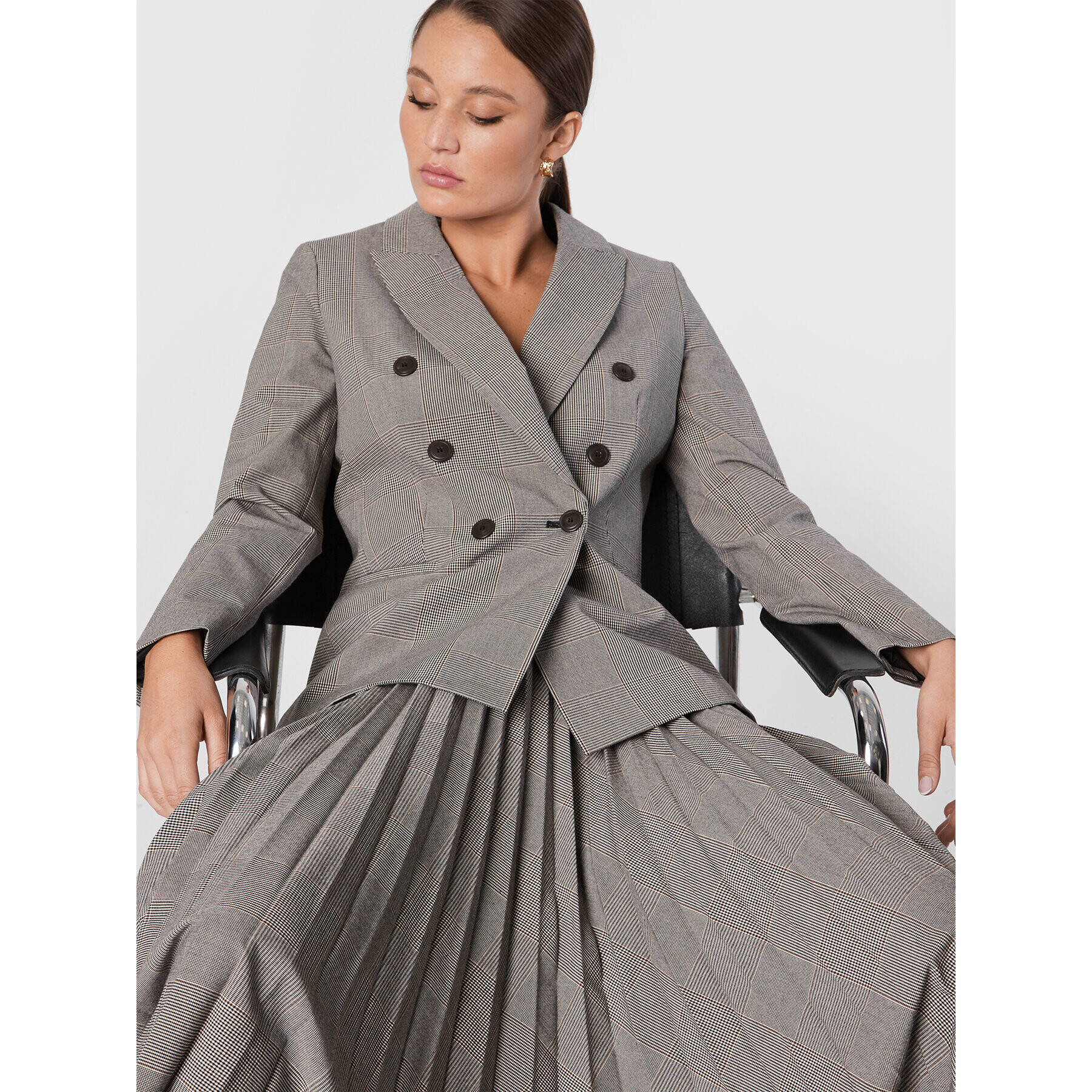 TWINSET Плисирана пола 222TP250E Сив Regular Fit - Pepit.bg