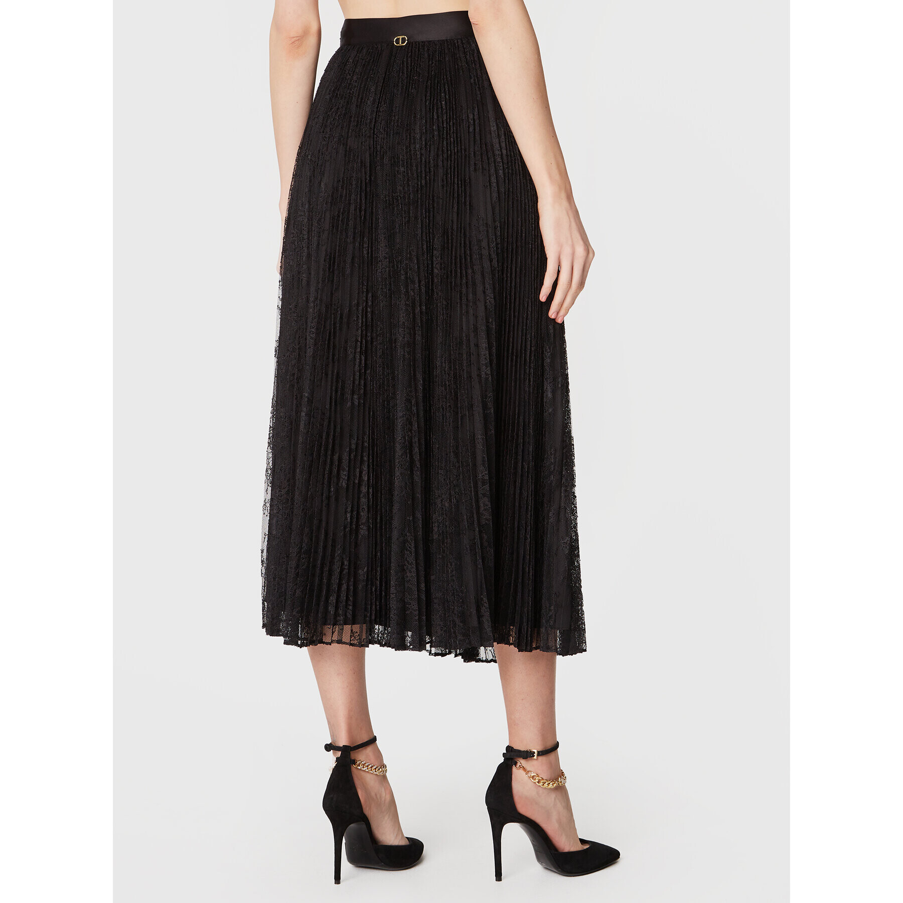 TWINSET Плисирана пола 231TP2691 Черен Relaxed Fit - Pepit.bg