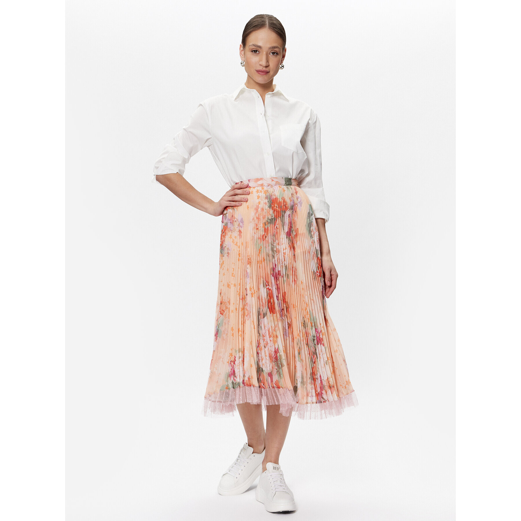 TWINSET Плисирана пола 231TP2733 Оранжев Regular Fit - Pepit.bg