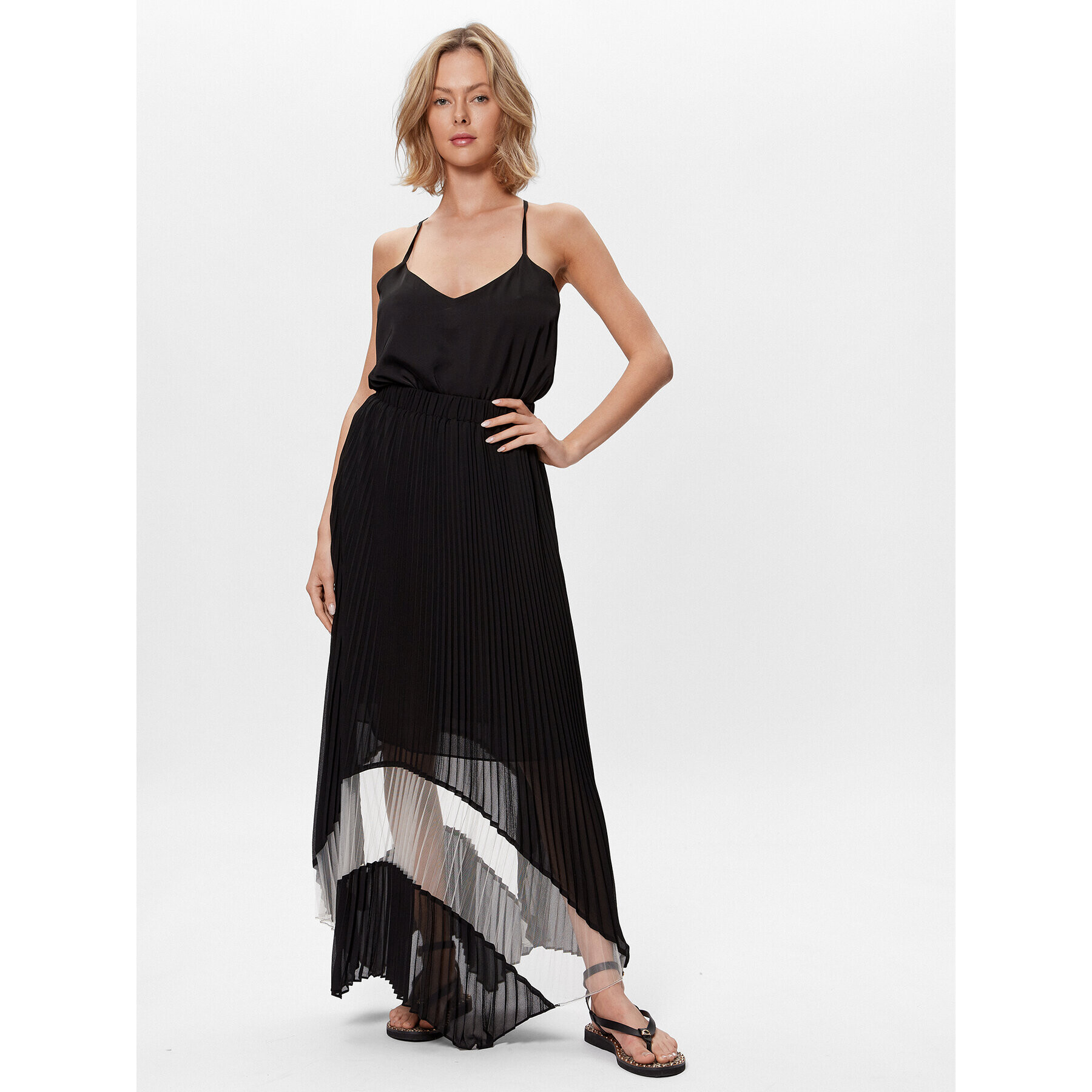 TWINSET Плисирана пола 231TT2022 Черен Regular Fit - Pepit.bg