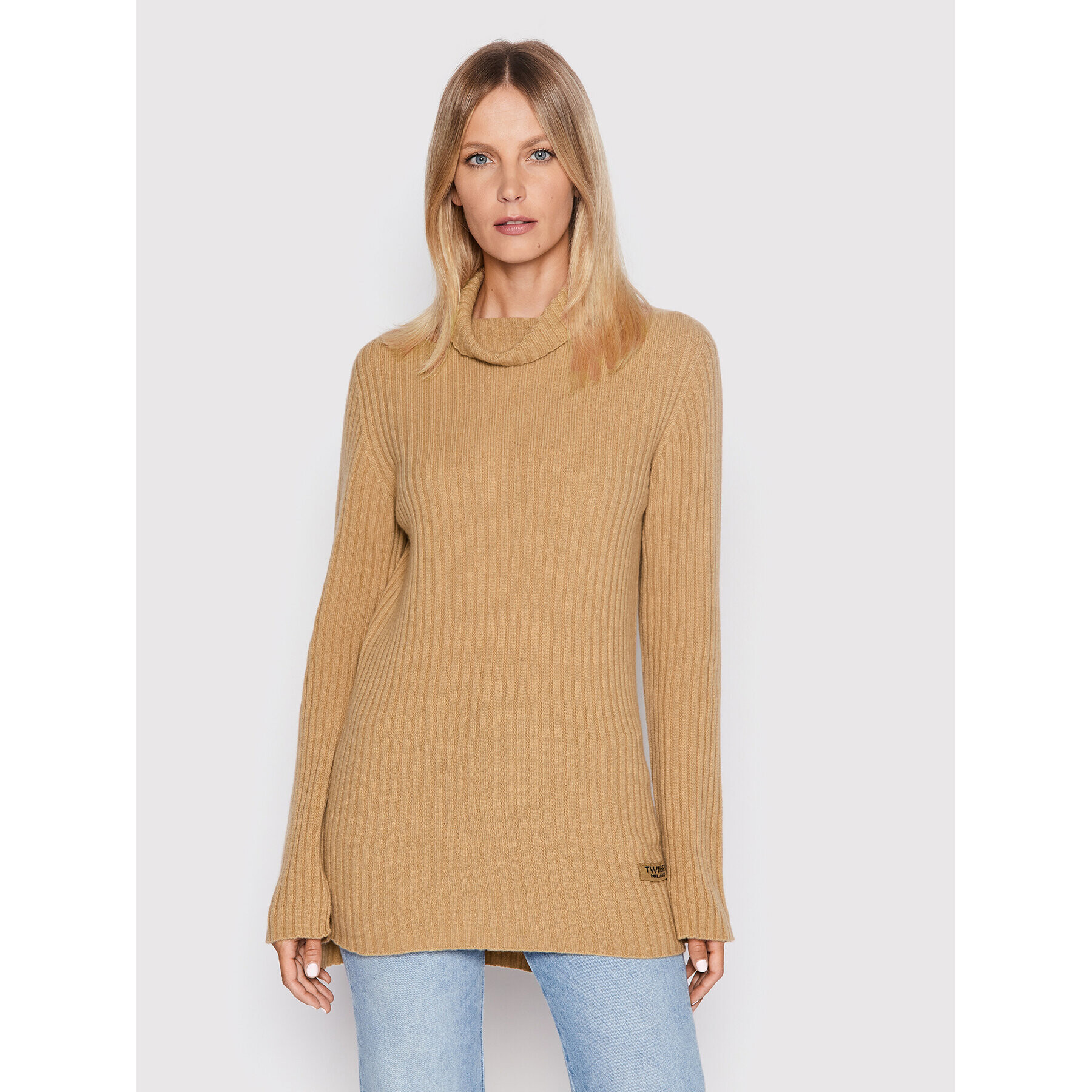 TWINSET Поло 222TP3340 Кафяв Regular Fit - Pepit.bg