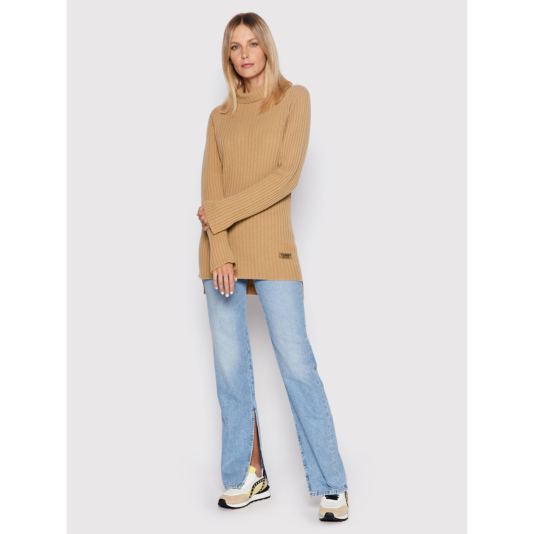 TWINSET Поло 222TP3340 Кафяв Regular Fit - Pepit.bg
