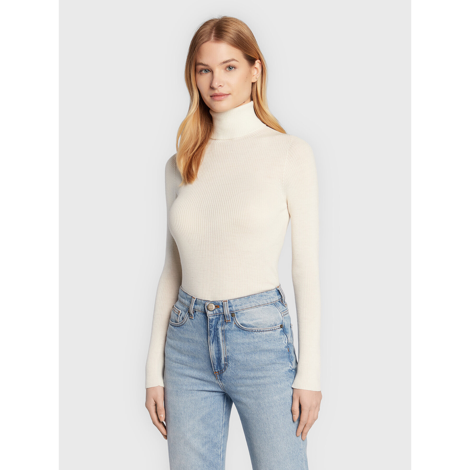 TWINSET Поло 222TT3561 Екрю Slim Fit - Pepit.bg