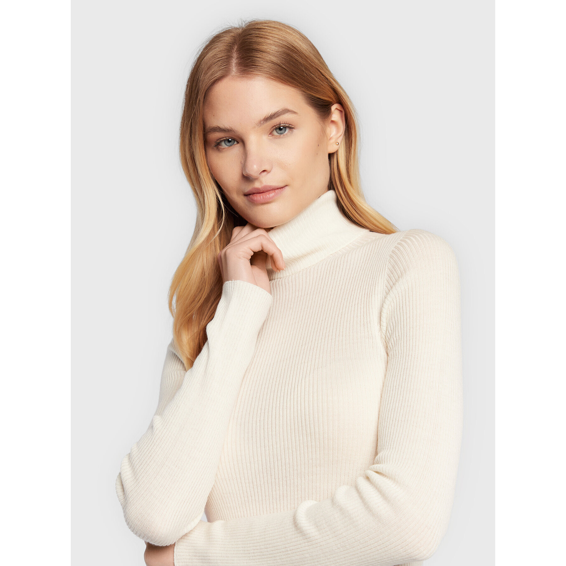 TWINSET Поло 222TT3561 Екрю Slim Fit - Pepit.bg