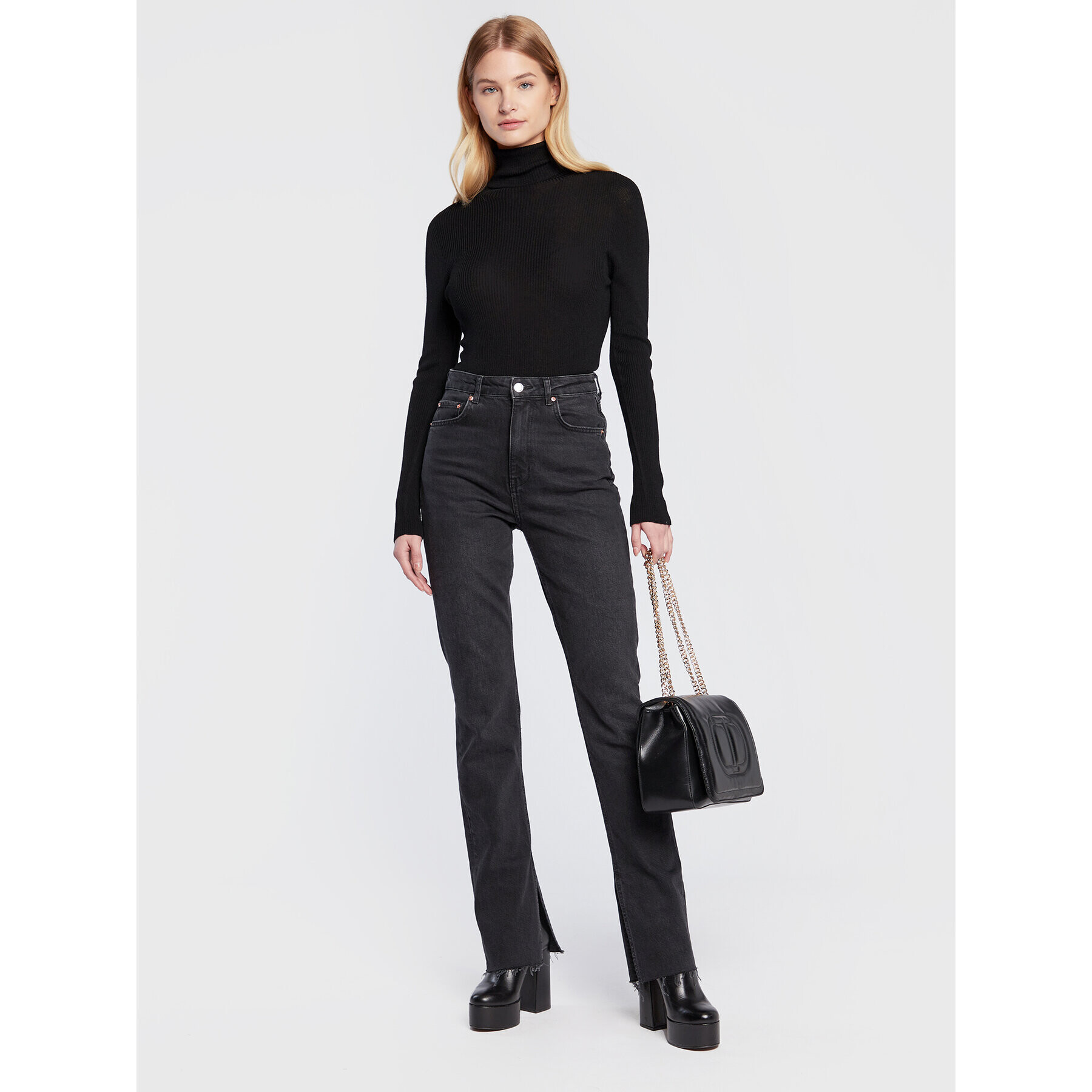 TWINSET Поло 222TT3561 Черен Slim Fit - Pepit.bg