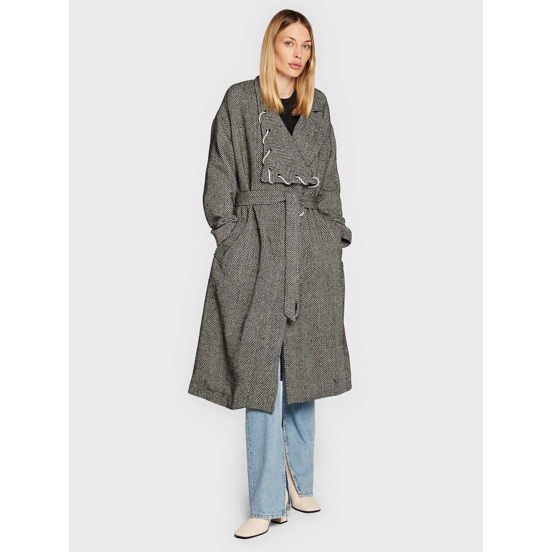 TWINSET Преходно палто 222AP237A Сив Regular Fit - Pepit.bg