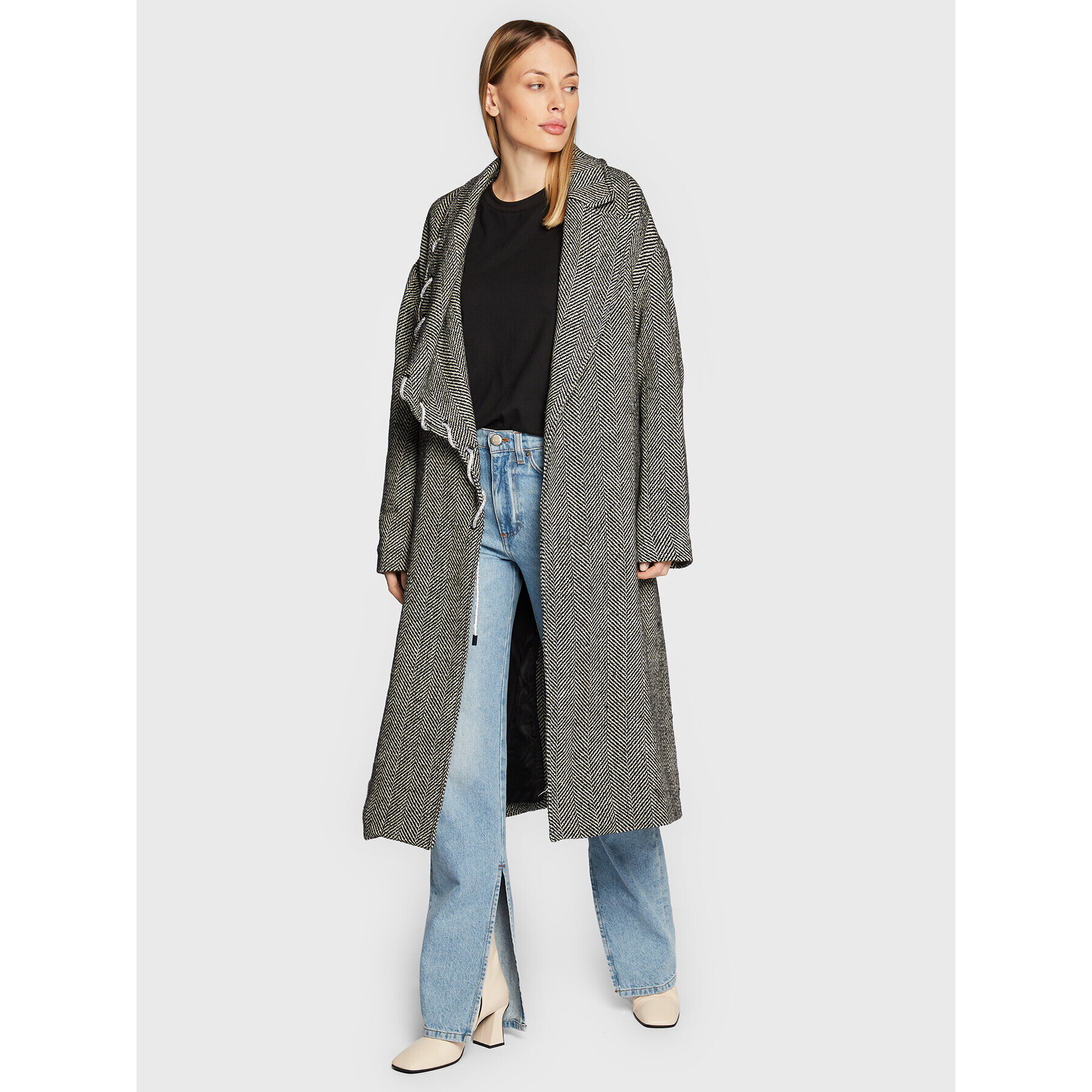 TWINSET Преходно палто 222AP237A Сив Regular Fit - Pepit.bg