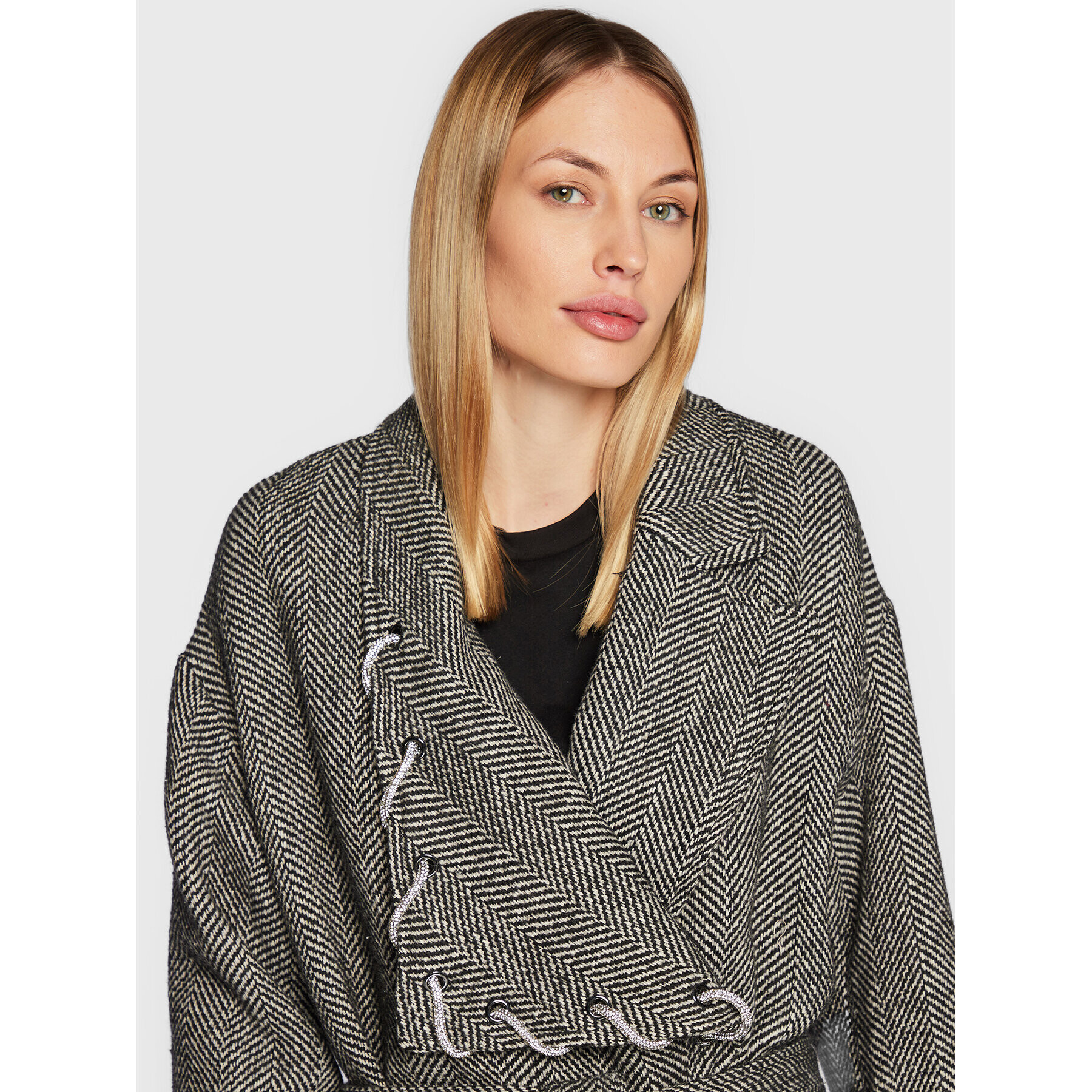 TWINSET Преходно палто 222AP237A Сив Regular Fit - Pepit.bg