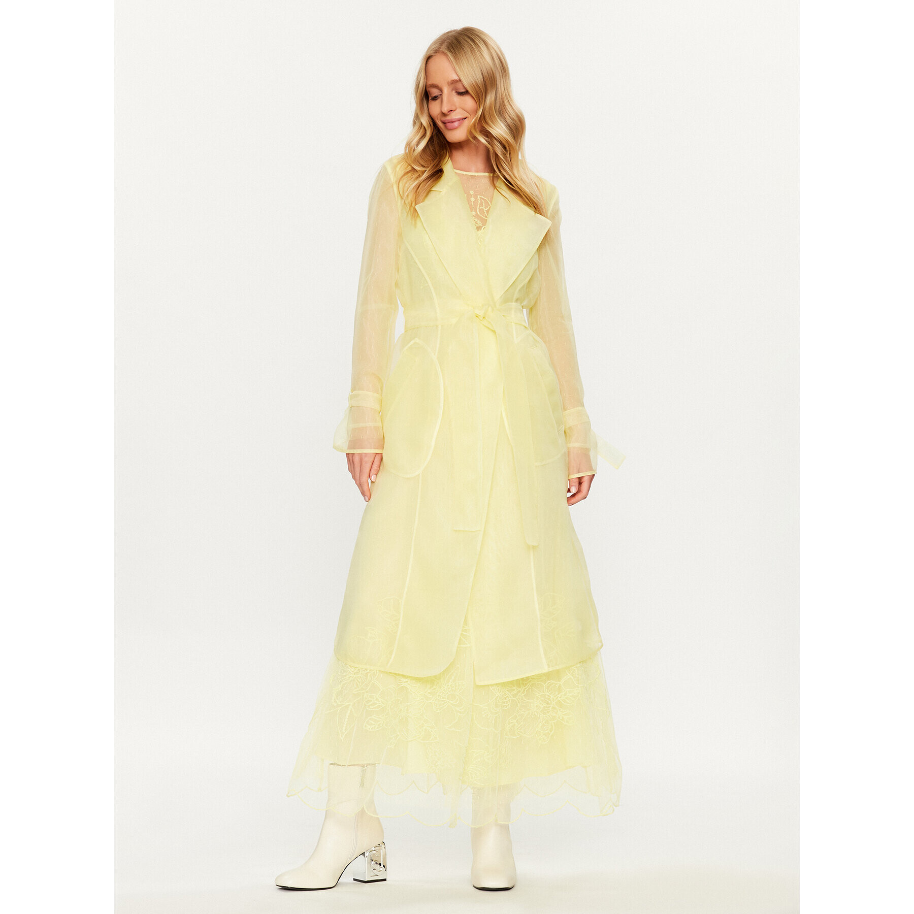 TWINSET Преходно палто 232TP2700 Жълт Regular Fit - Pepit.bg