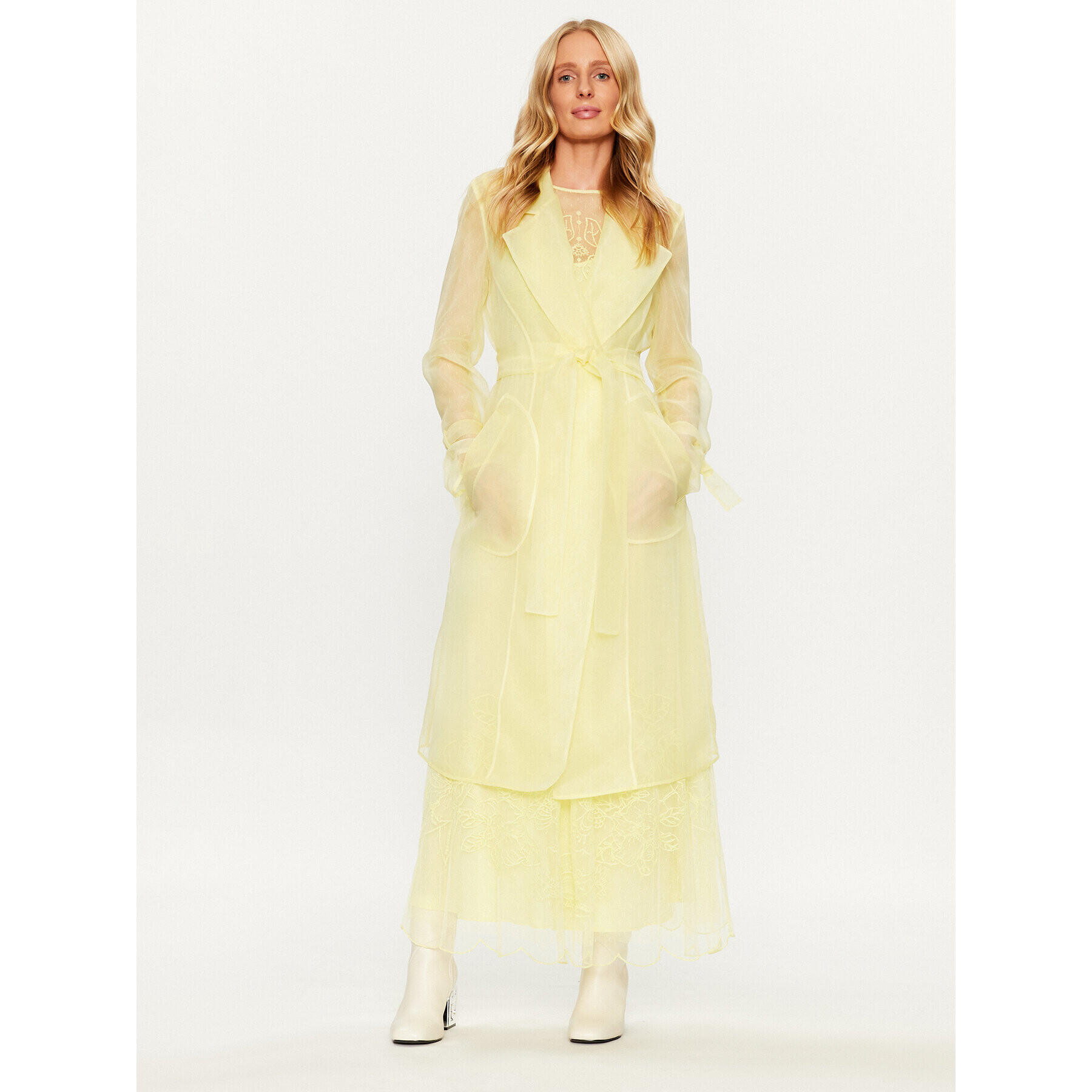 TWINSET Преходно палто 232TP2700 Жълт Regular Fit - Pepit.bg