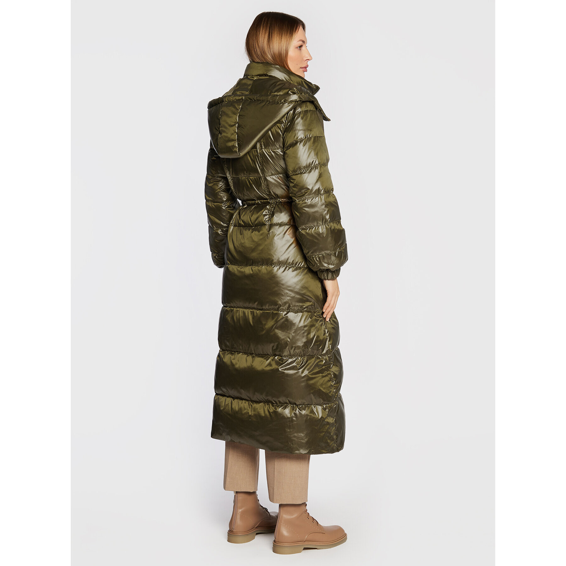 TWINSET Пухено яке 222TT2210 Зелен Regular Fit - Pepit.bg